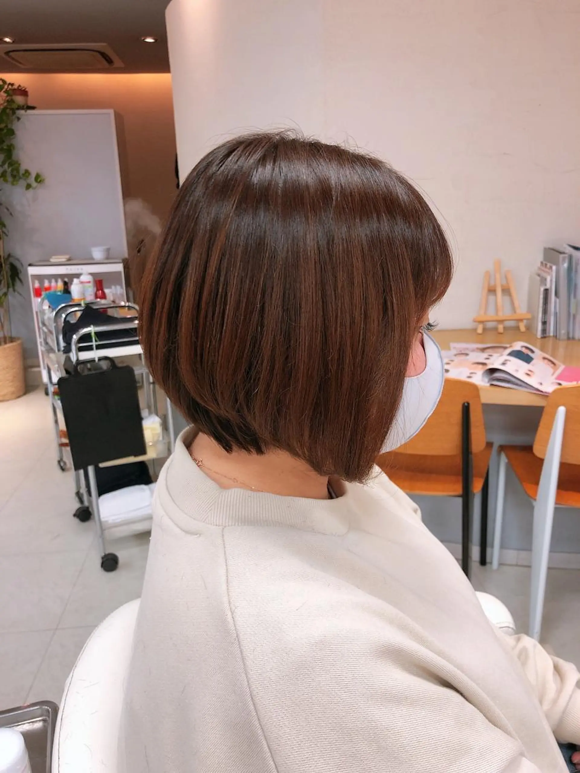 ショート カット 縮毛矯正 阿部 美咲のヘアスタイル