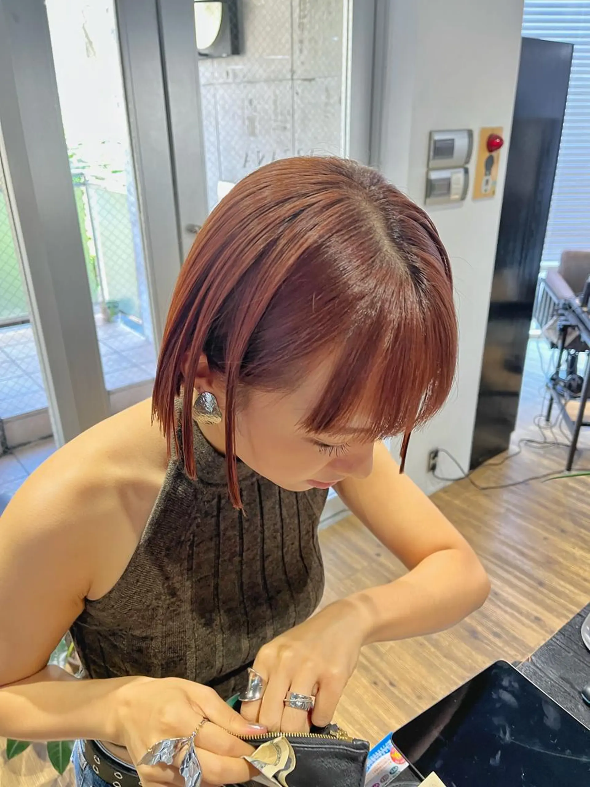 ショート オレンジブラウン ボブ カット ヘアカラー ハイトーンNo.1✨ パーマ✨イマイタツヤのヘアスタイル