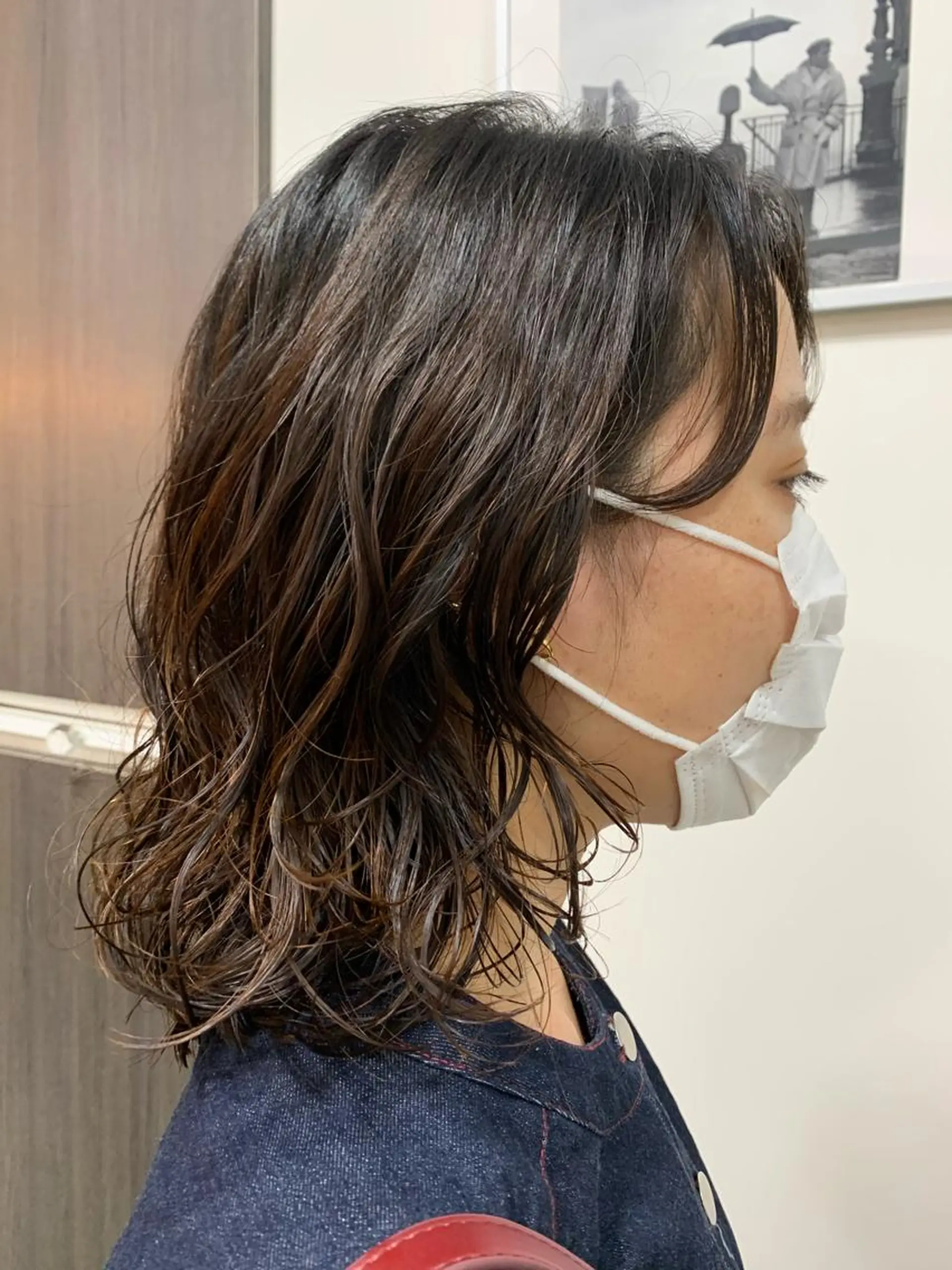 ミディアム パーマ 平 ちひろのヘアスタイル