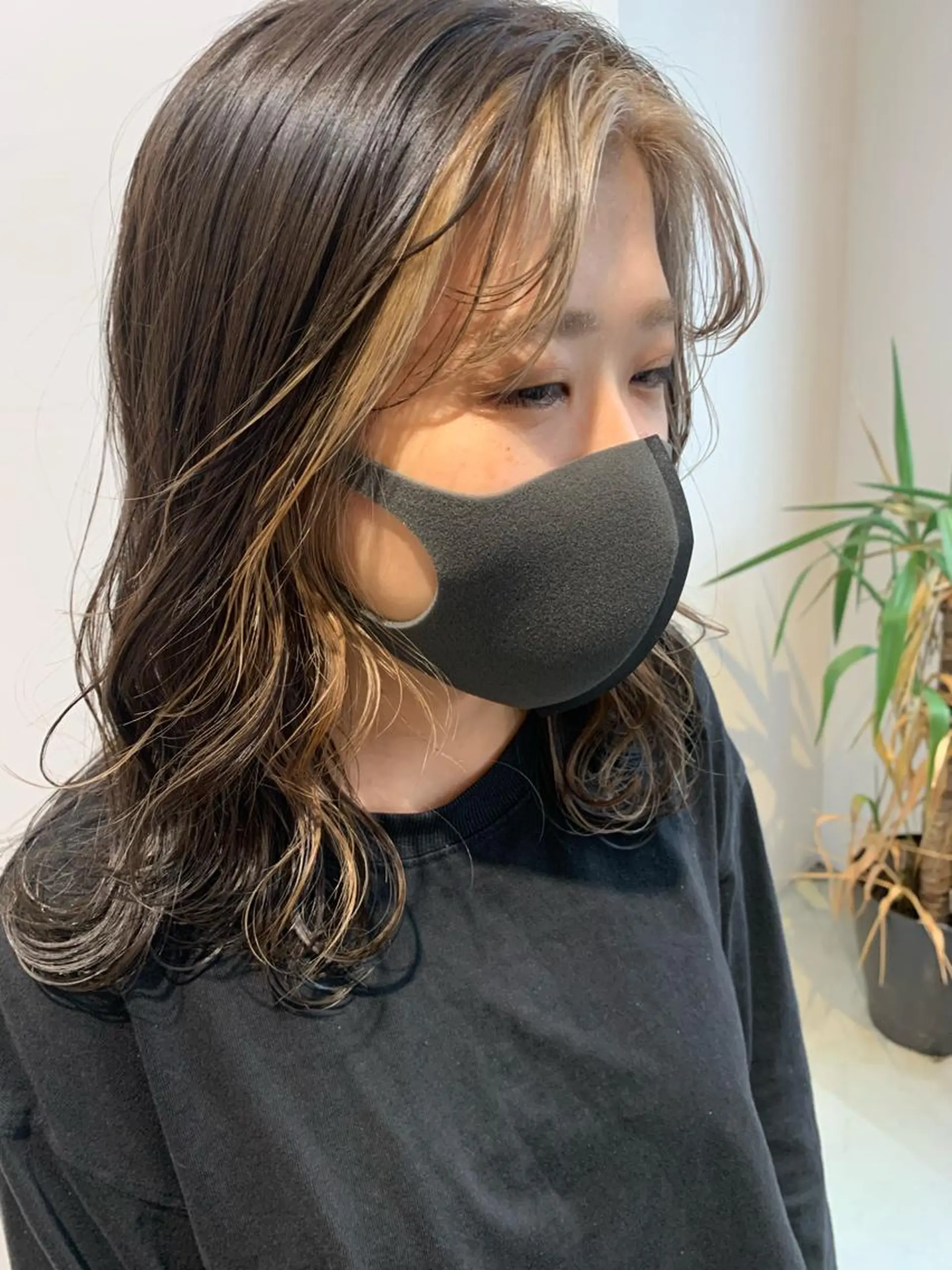 セミロング カラー ミストバング  フェイスフレーミング "小顔カット" Fuko.のヘアスタイル