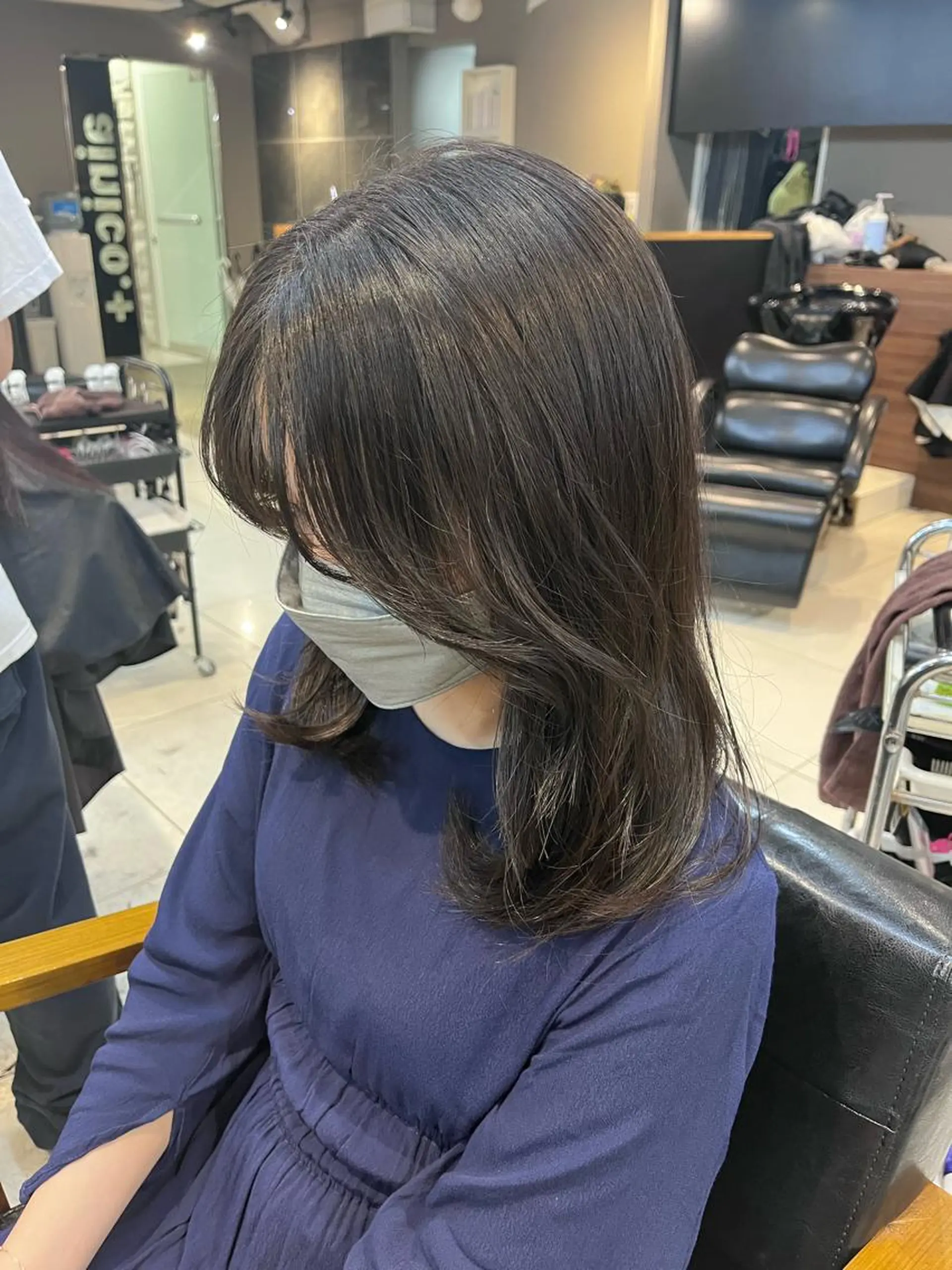 セミロング カラー ヘアアレンジ 透明感カラー🤎 ゆりのヘアスタイル