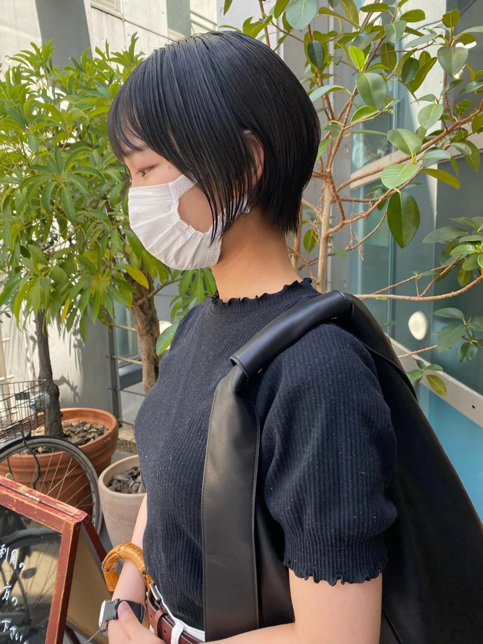 ショート 顔周りカット ショートヘア カット ヘアカラー レイヤーカット /透明感/千葉怜寿のヘアスタイル