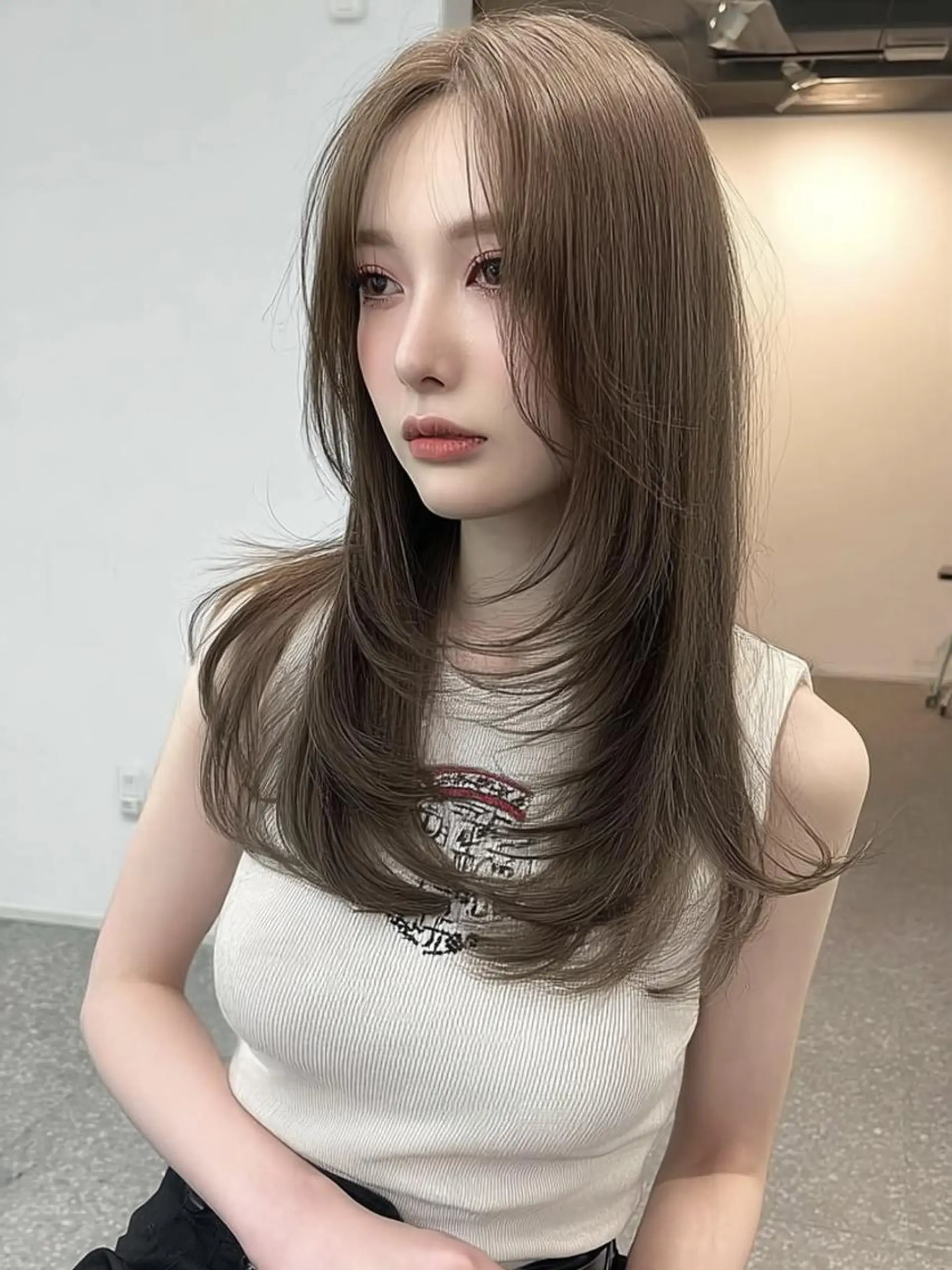 セミロング ボブ 顔まわりレイヤー 髪質改善 韓国風ヘア レイヤーカット ヘアカラー トリートメント 大久保 雪乃🌛のヘアスタイル