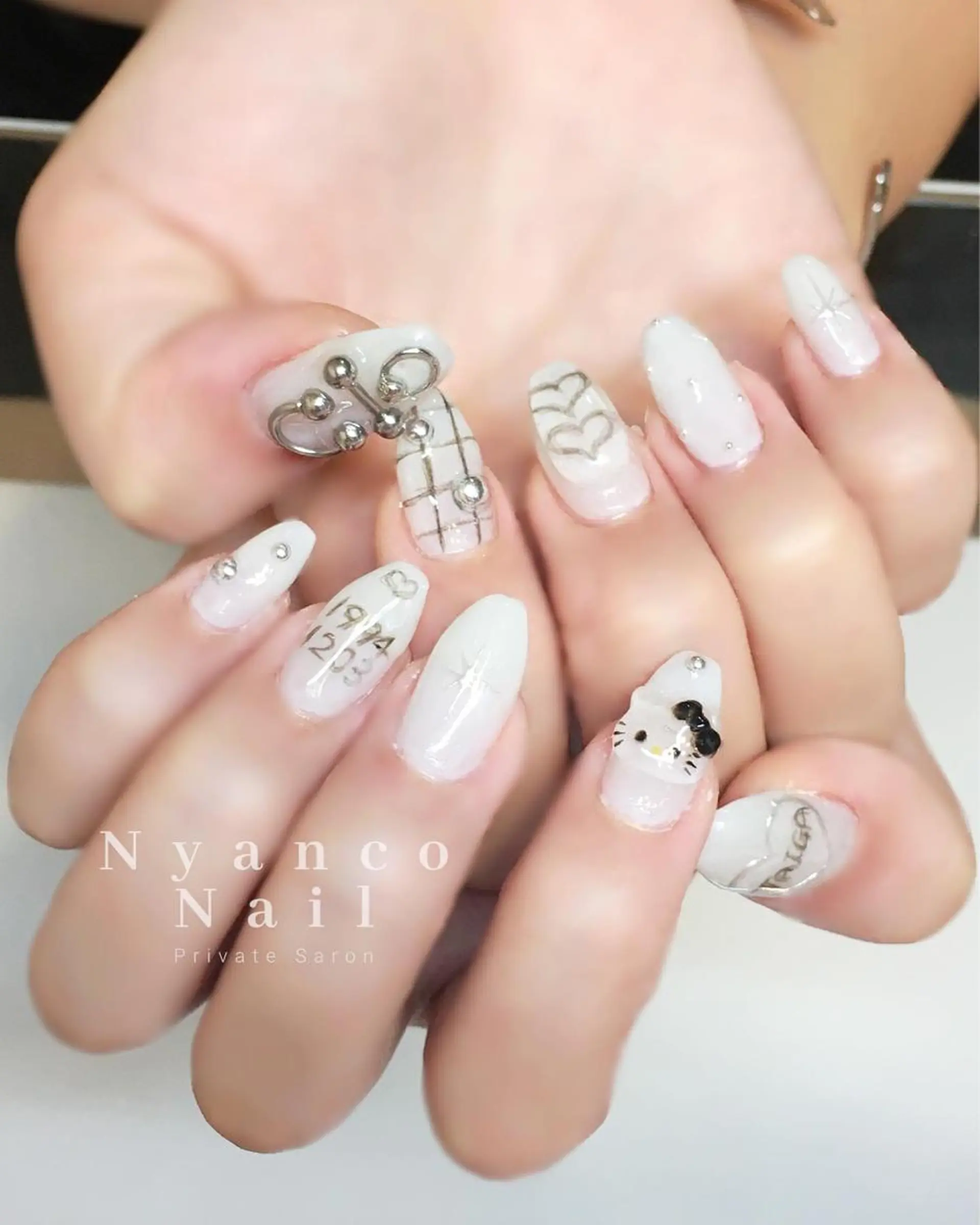 ネイル アートネイル ジェルネイル ぷっくりネイル 夏ネイル Nyanco Nailのネイルデザイン