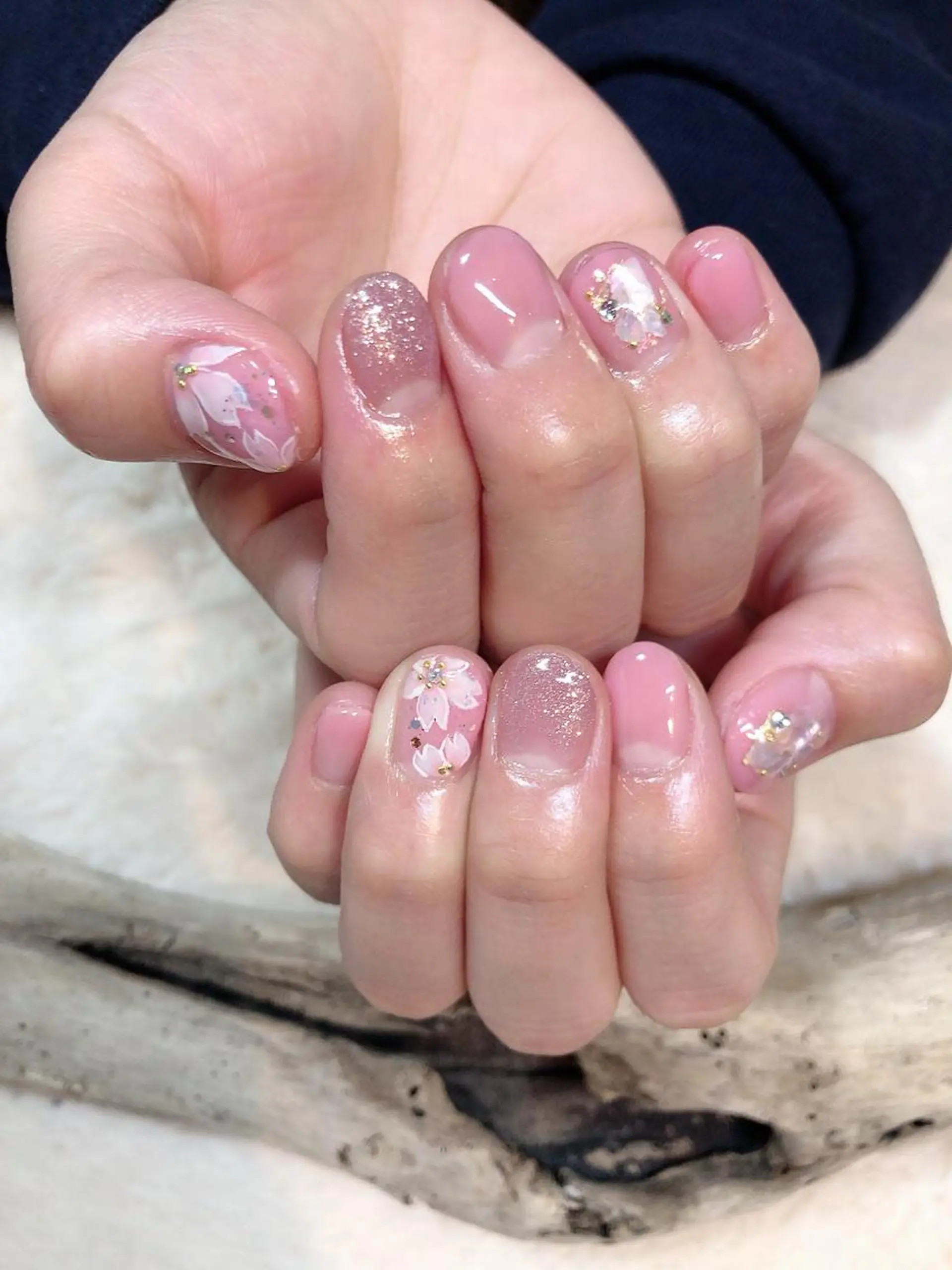 ネイル 桜ネイル YAS 青柳 安代のネイルデザイン