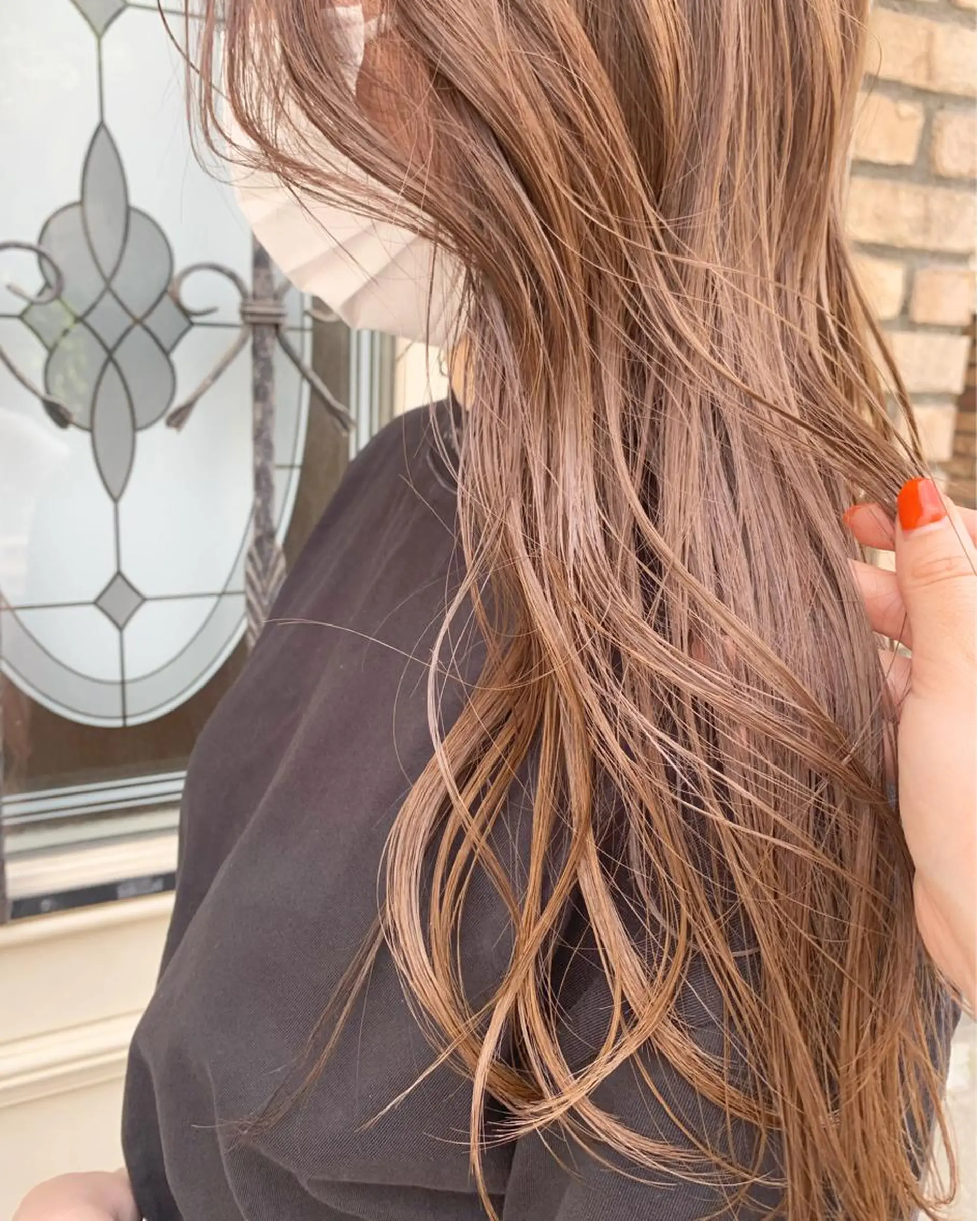 セミロング カラー ブリーチ 似合わせカラー🫶 小川千波のヘアスタイル