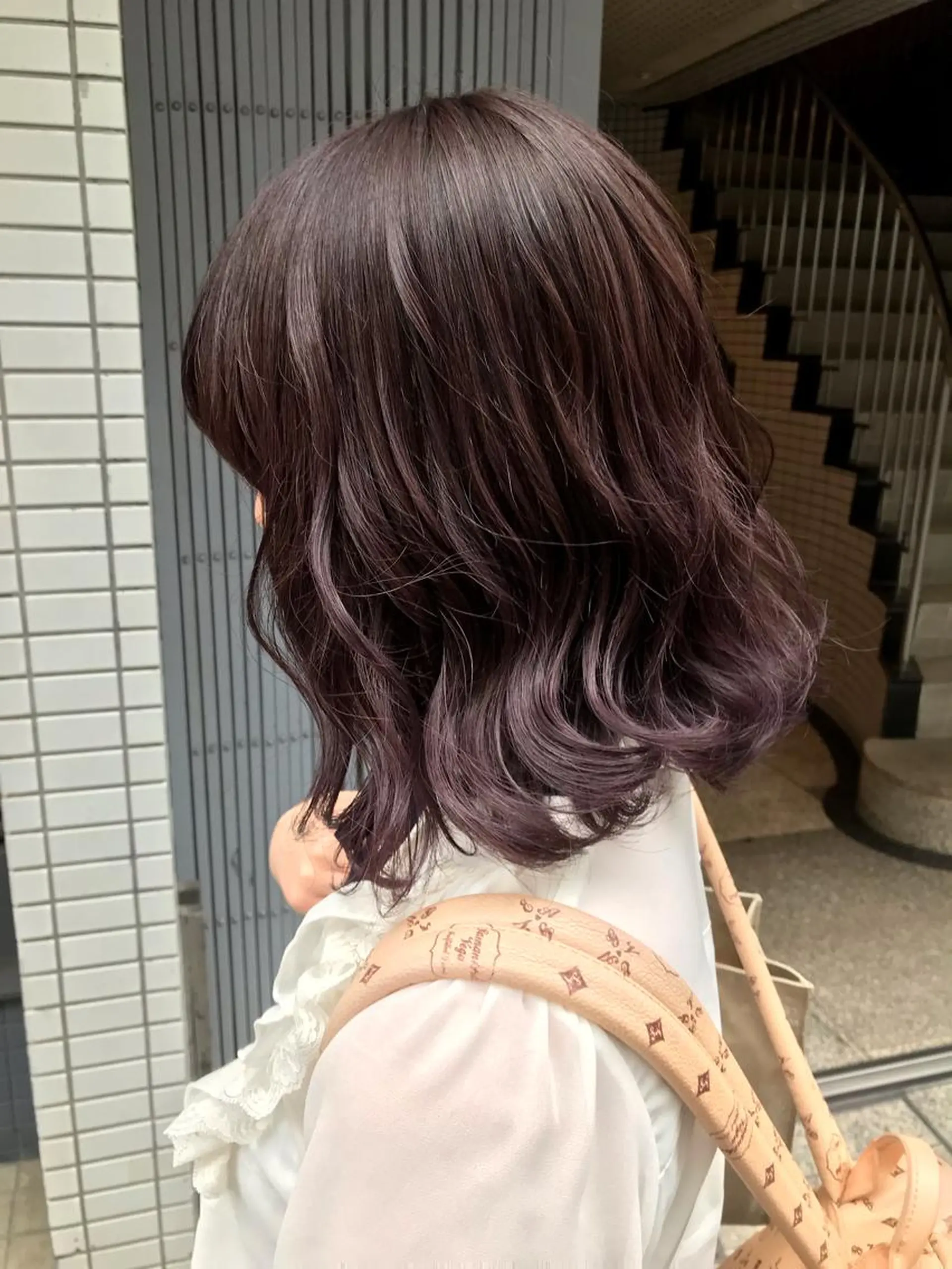 ミディアム カラー 透明感カラー パープルカラー 🫧透明感カラー/ ボブ/小笠原汐海🪽のヘアスタイル