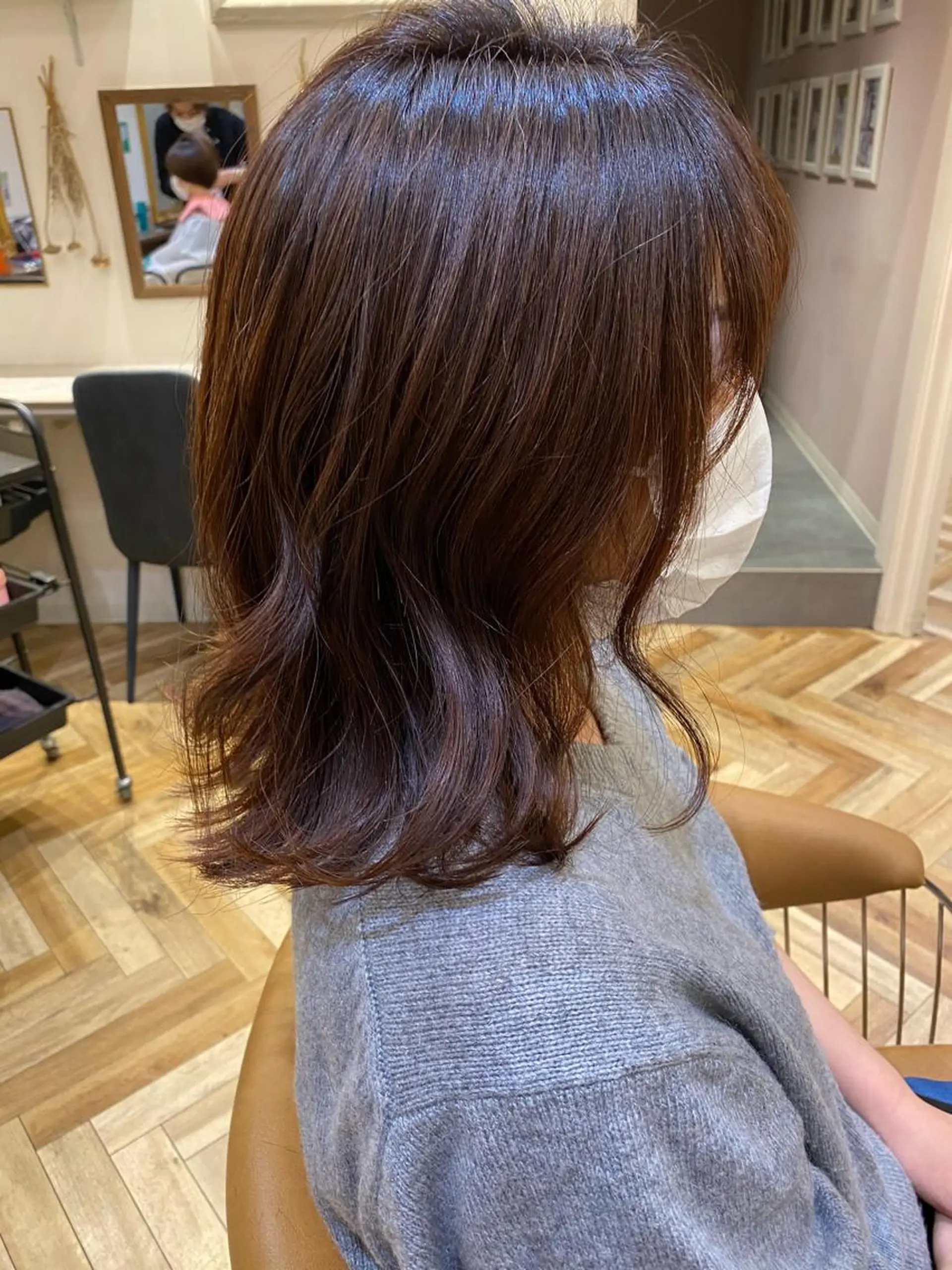 ミディアム レイヤー/韓国/ボブ 縮毛矯正/畠中ケントのヘアスタイル