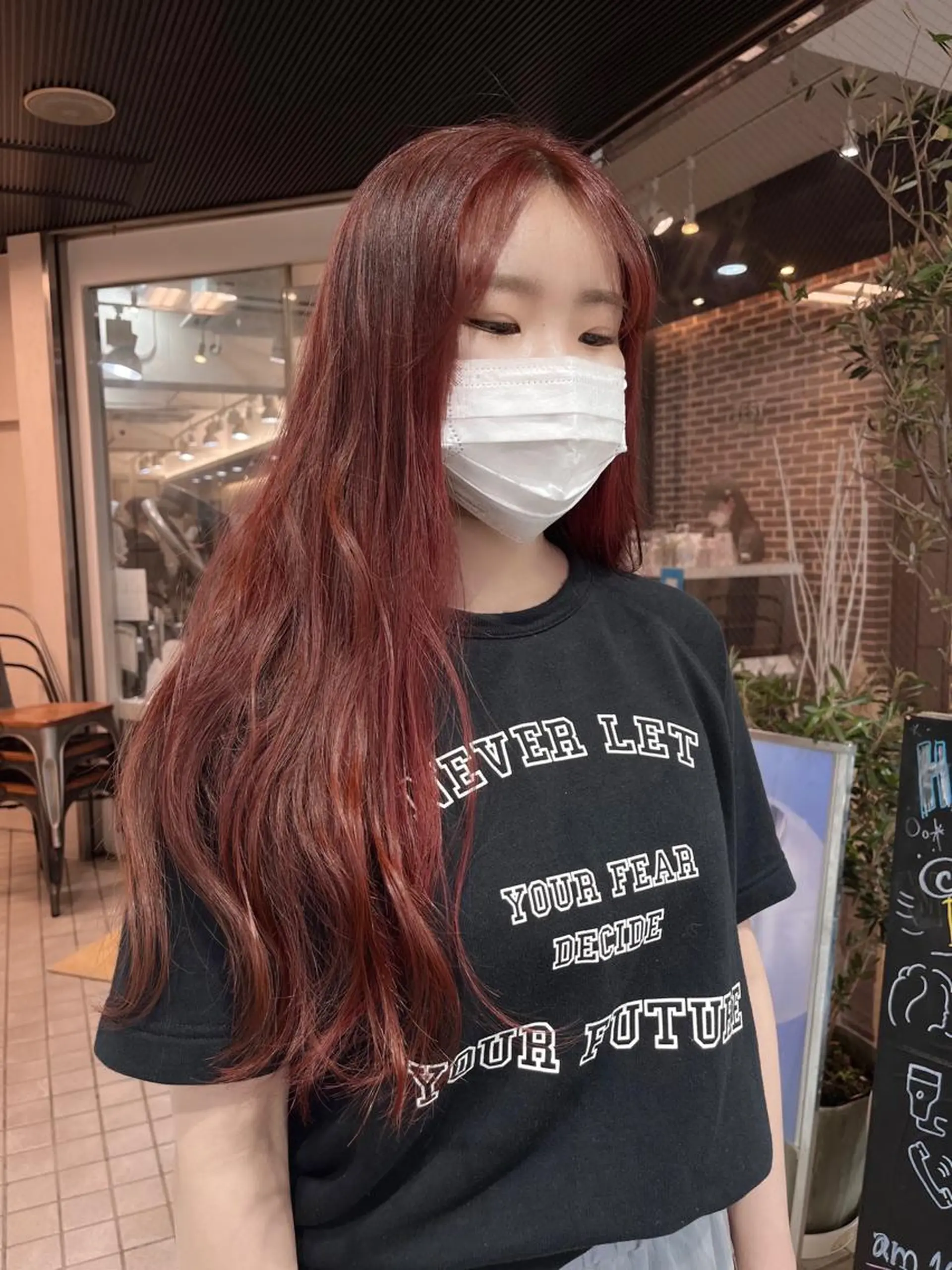 ロング カラー ベージュカラー 黒髪 ブリーチ ブルーカラー ブルーブラック 韓国レイヤー🇰🇷 🤍🎀honokaのヘアスタイル