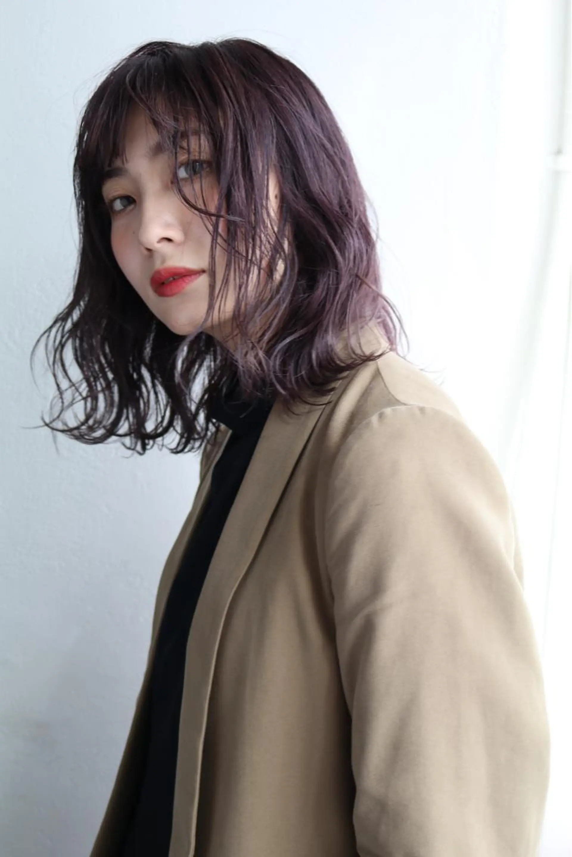 ミディアム カラー ラベンダーカラー ボブ ウルフレイヤーカット /チヒロのヘアスタイル