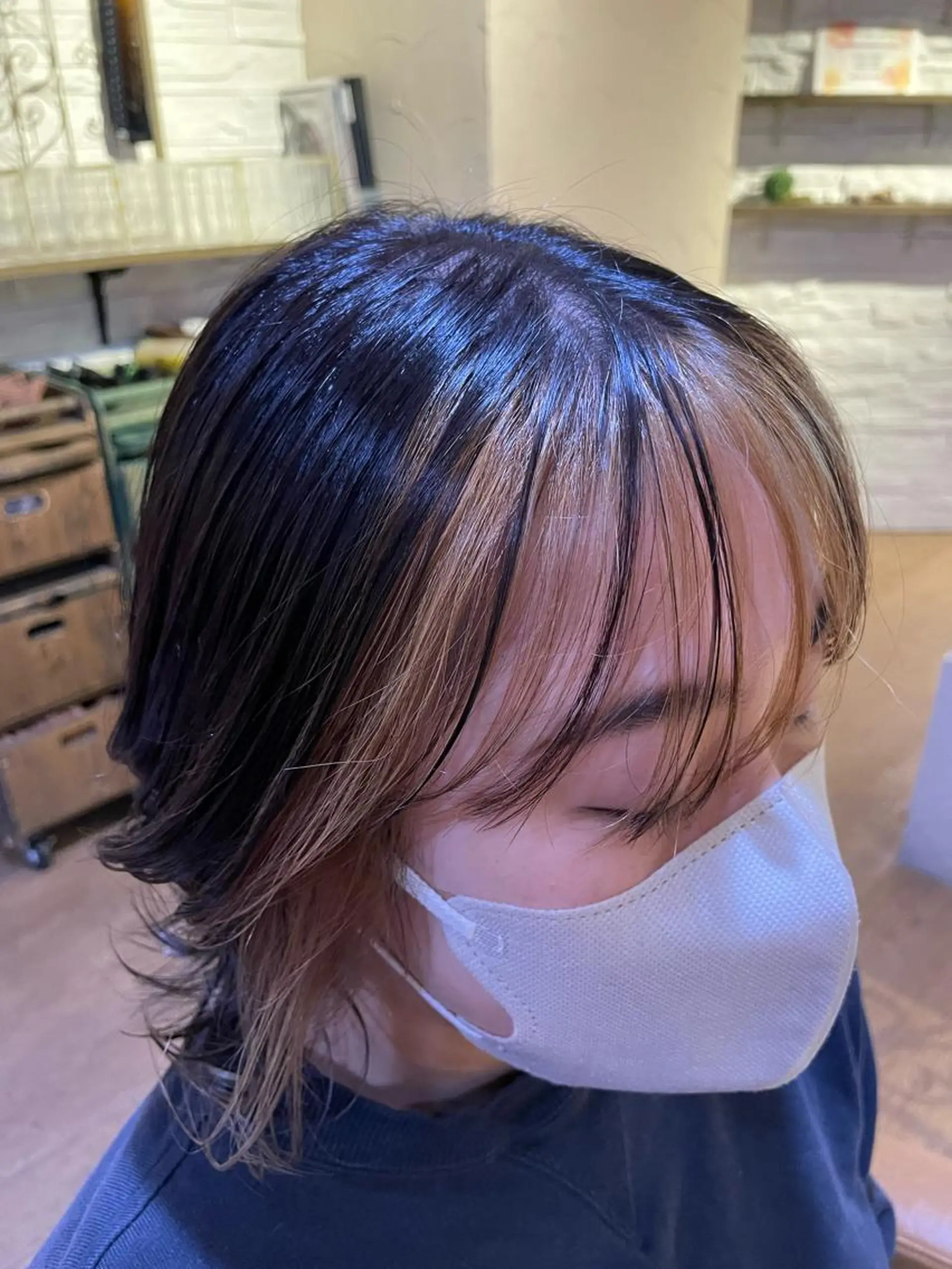 ミディアム カラー ミストバング  フェイスフレーミング モードケイズ塚口 河野髪質改善ioLuのヘアスタイル