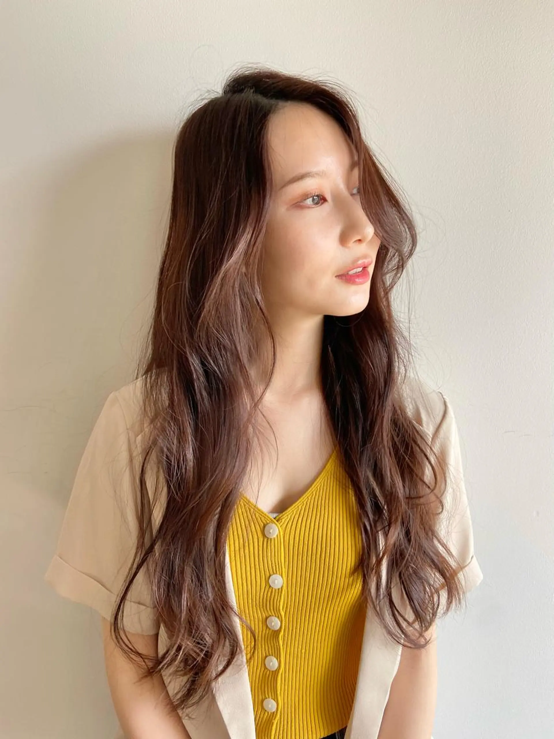 ロング カラー パーマ 韓国風ヘア カット ヘアカラー トリートメント 透明感/レイヤー/ 姫カット Fukuのヘアスタイル