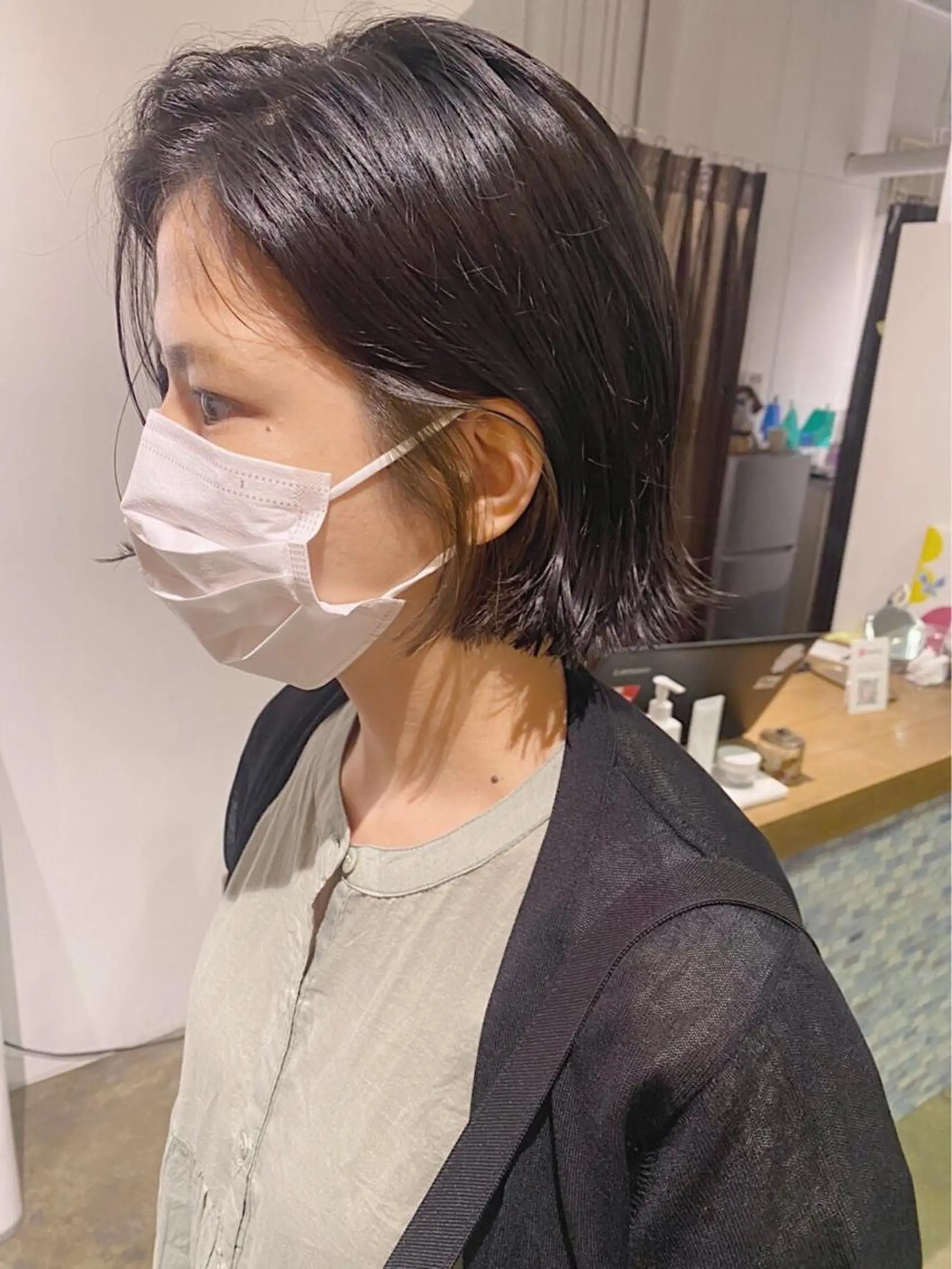 ショート カラー ミント カット ヘアカラー MR.GOOD MORNINGフジイのヘアスタイル