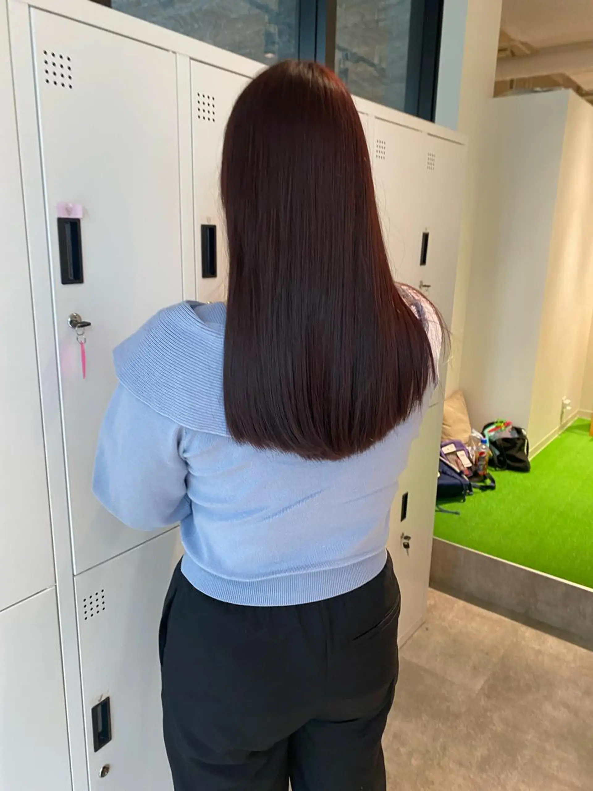 ロング カラー ラベンダーカラー ピンクカラー ピンクラベンダー 縮毛矯正 カット ヘアカラー トリートメント オスズ 🎀´-のヘアスタイル