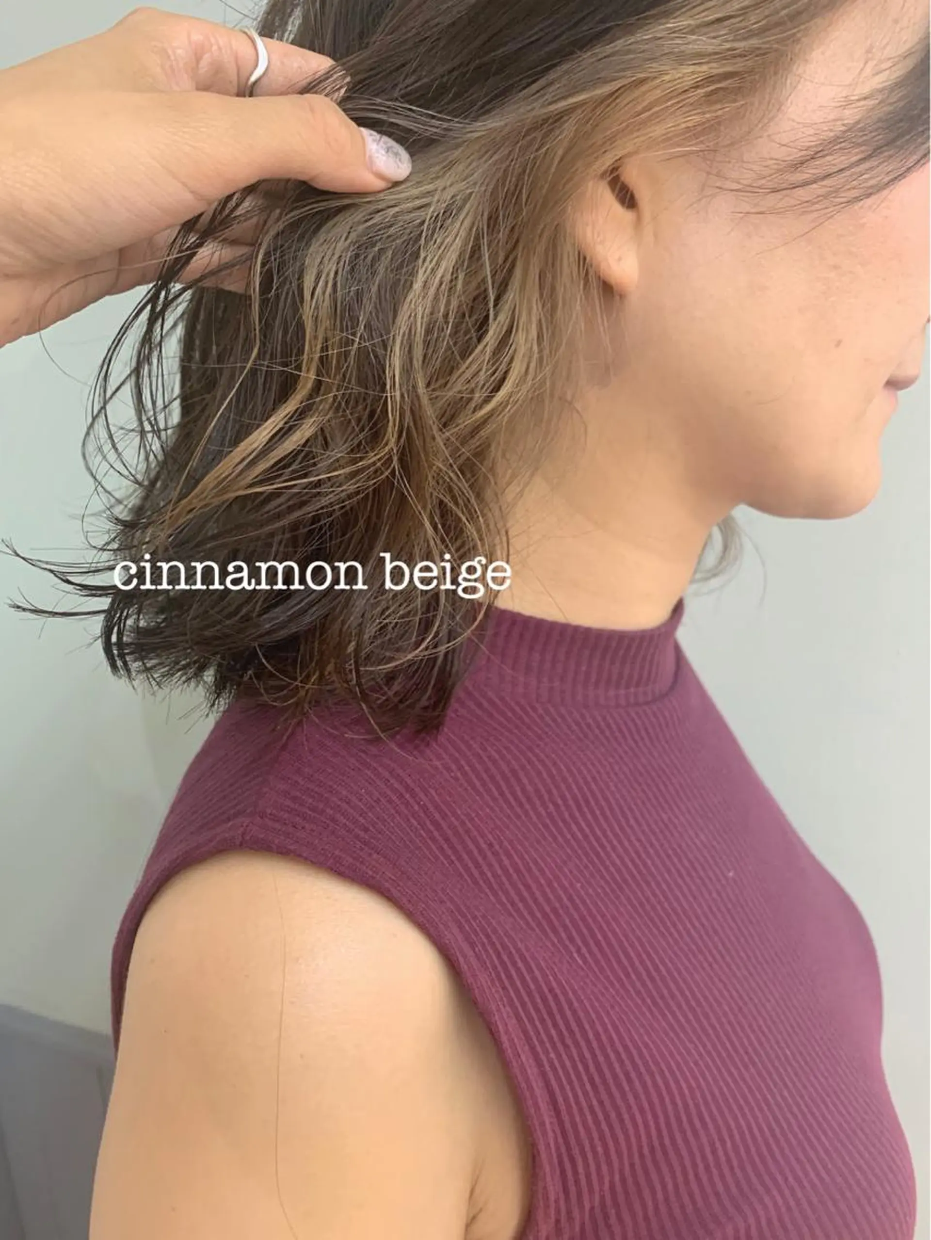 ミディアム カラー イヤリングカラー カット ヘアカラー 🌿椿 夢来🌿のヘアスタイル