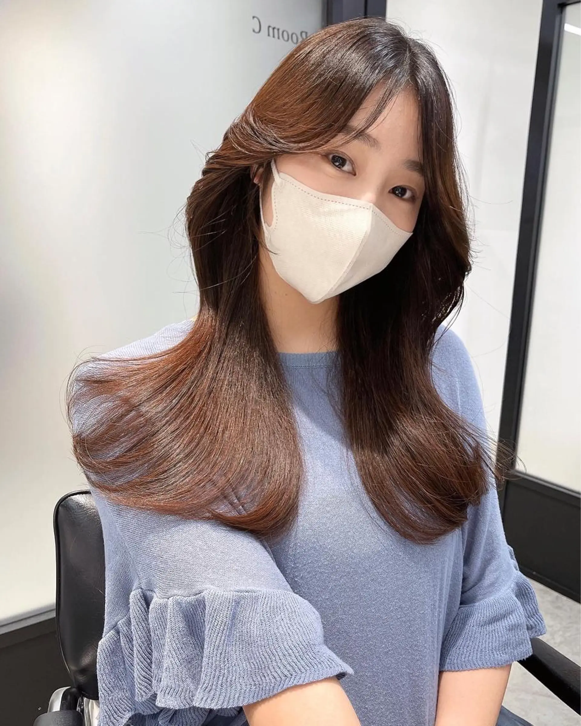 ロング カット ヘアカラー トリートメント 韓国レイヤーカット 髪質改善▫️水野有真のヘアスタイル