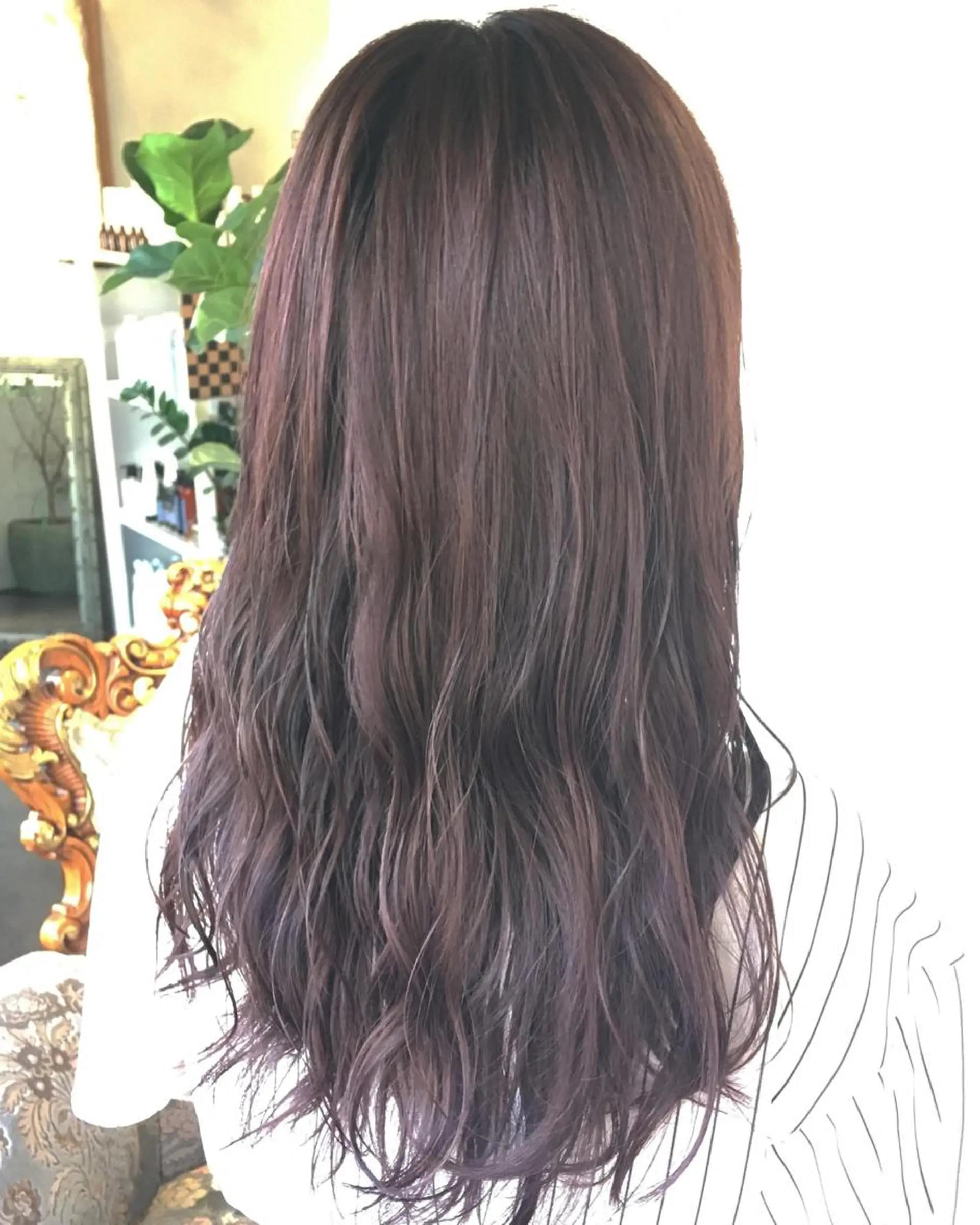 ロング カラー パーマ ヘアアレンジ ピンクカラー エグチ アキラのヘアスタイル