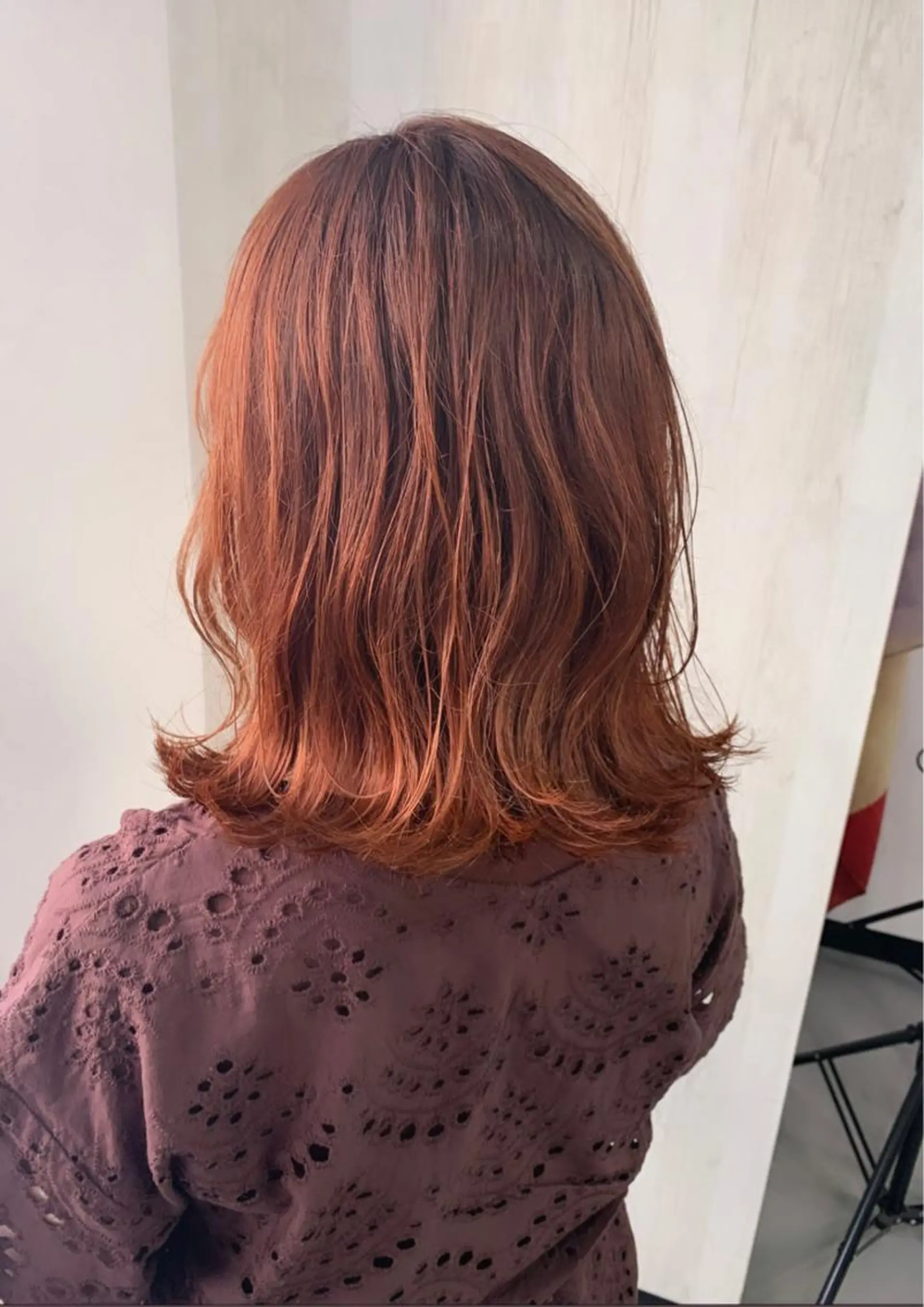 ミディアム カラー ベージュカラー オレンジ オレンジベージュ ROW町田★ 船木のヘアスタイル
