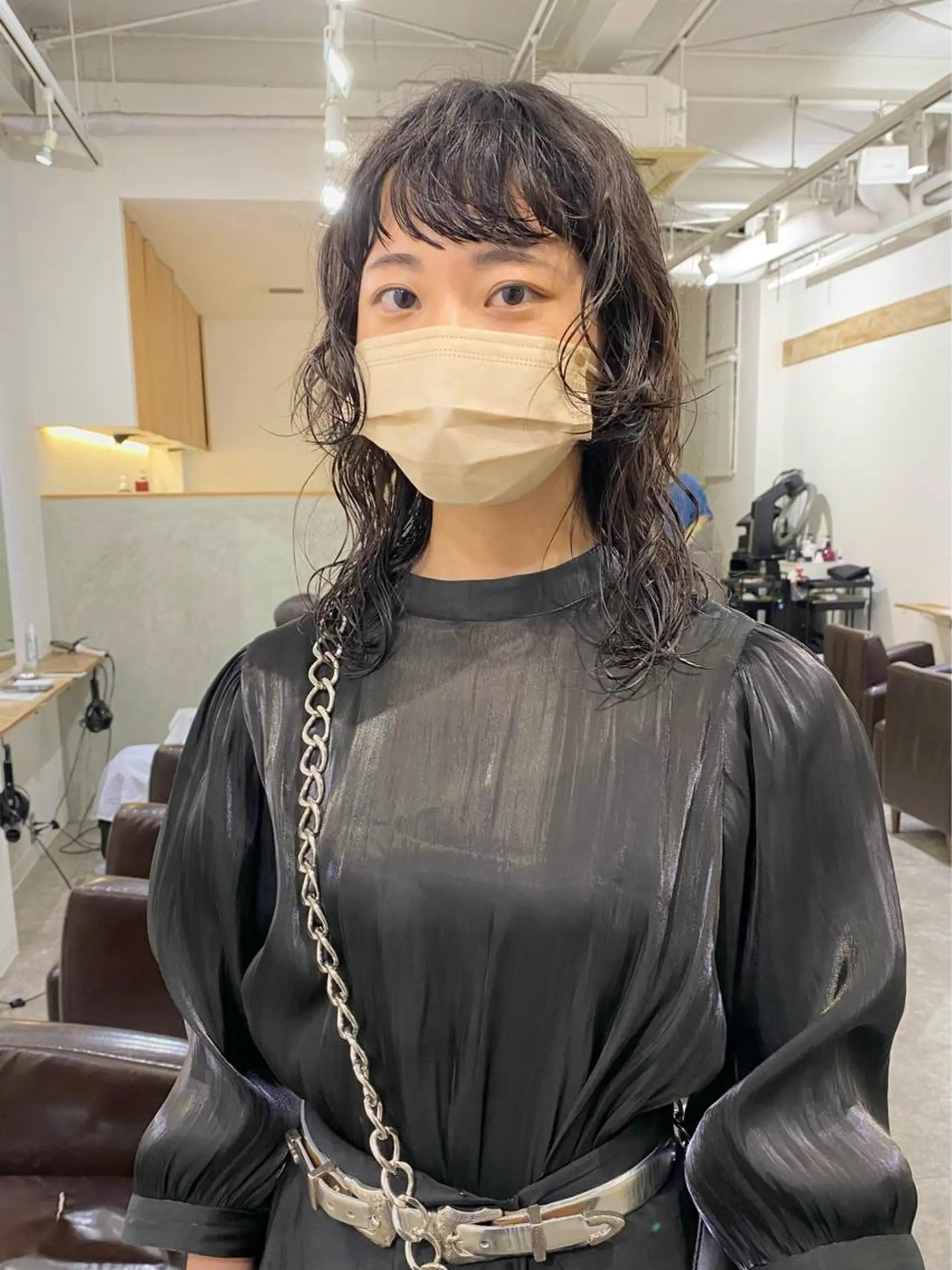 セミロング パーマ セミロングパーマ ウルフカット 森貴裕/ベージュ/ パーマ/オリーブのヘアスタイル