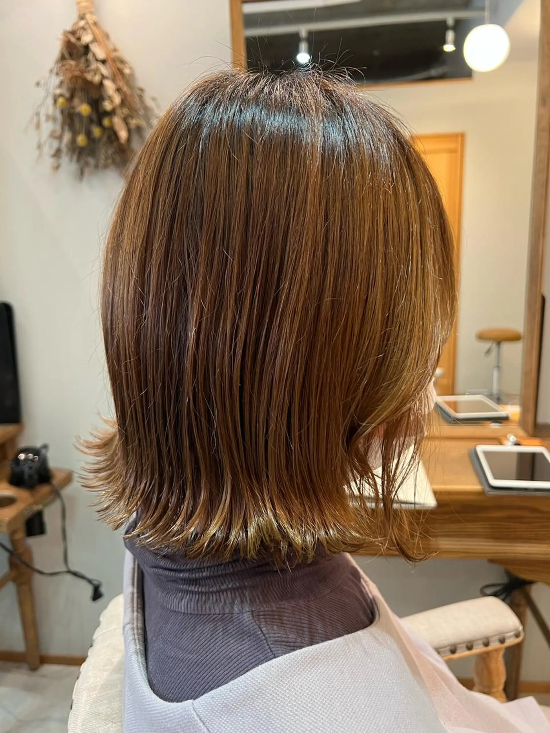 ミディアム ぱつボブ/ ショート/YUKIのヘアスタイル