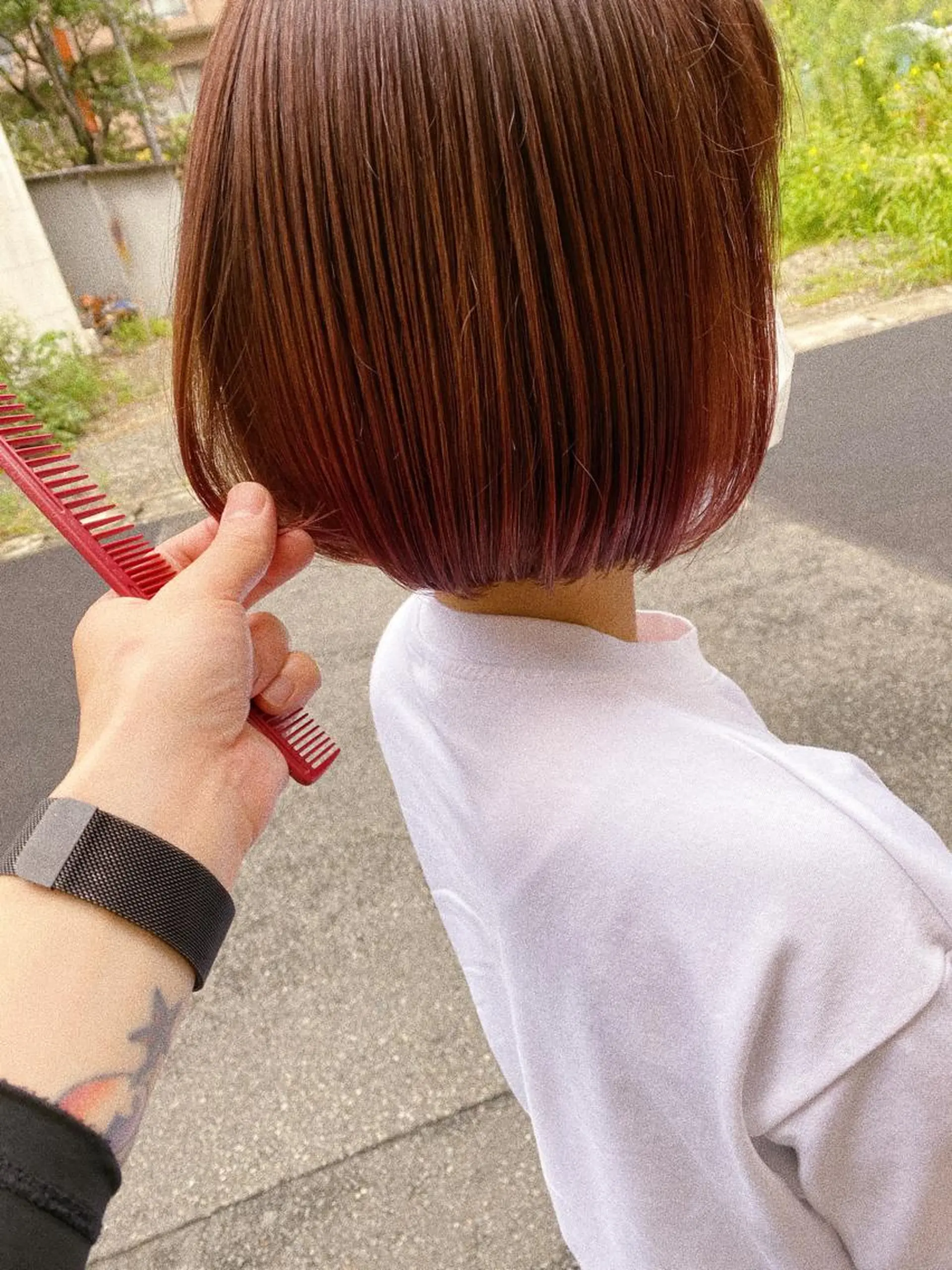 ミディアム ボブ Sabby氏川洸希 パーマのヘアスタイル