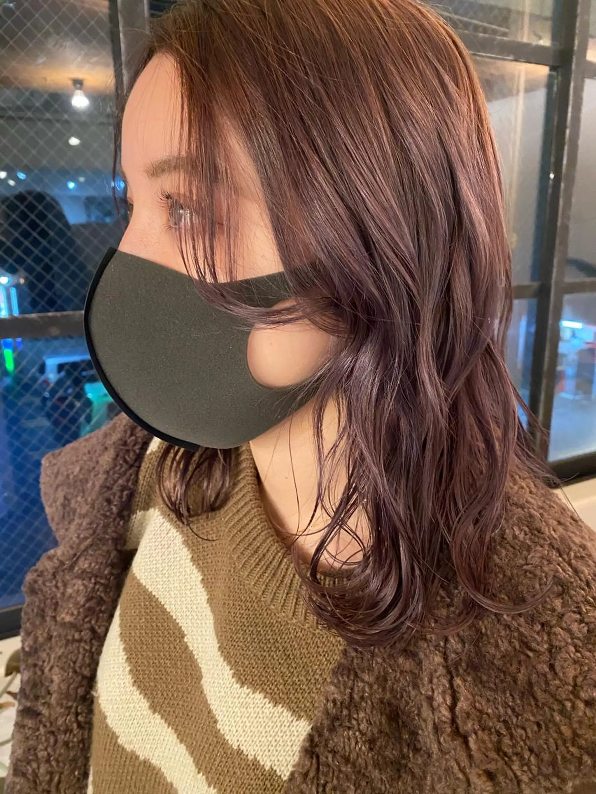 ミディアム パープルカラー ari/ヘアセット レイヤーカット✂︎のヘアスタイル