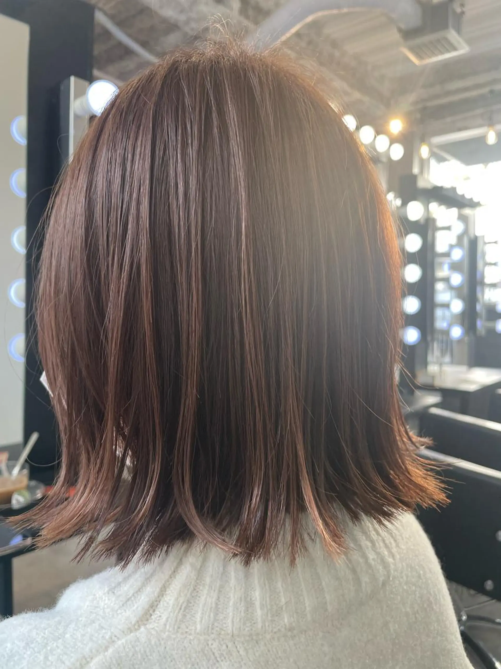 ミディアム カラー ブラウンカラー ピンクカラー ピンクブラウン カット ヘアカラー トリートメント ブリーチなし透明感 タケザワミキのヘアスタイル