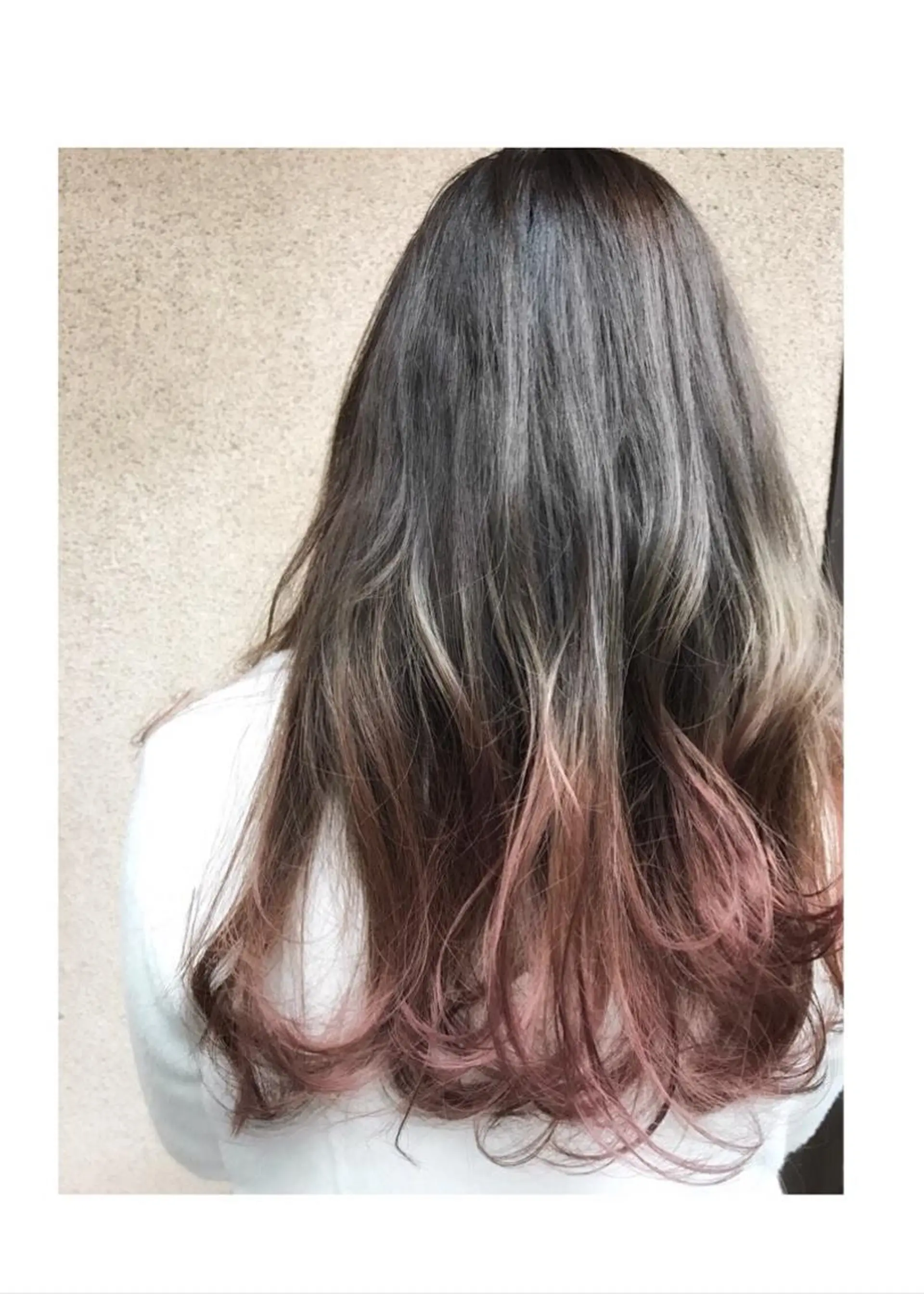 ロング カラー アッシュ グラデーションカラー ピンクカラー vato バトのヘアスタイル