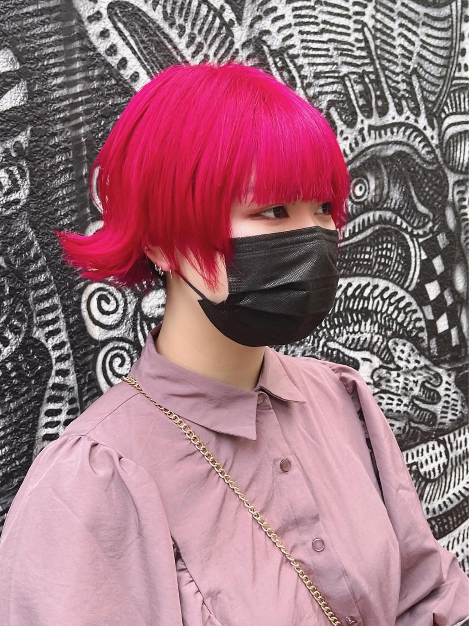 ショート カラー ヘアアレンジ ピンクカラー 🌈派手髪エクステ ブレイズ🌈ひろとのヘアスタイル