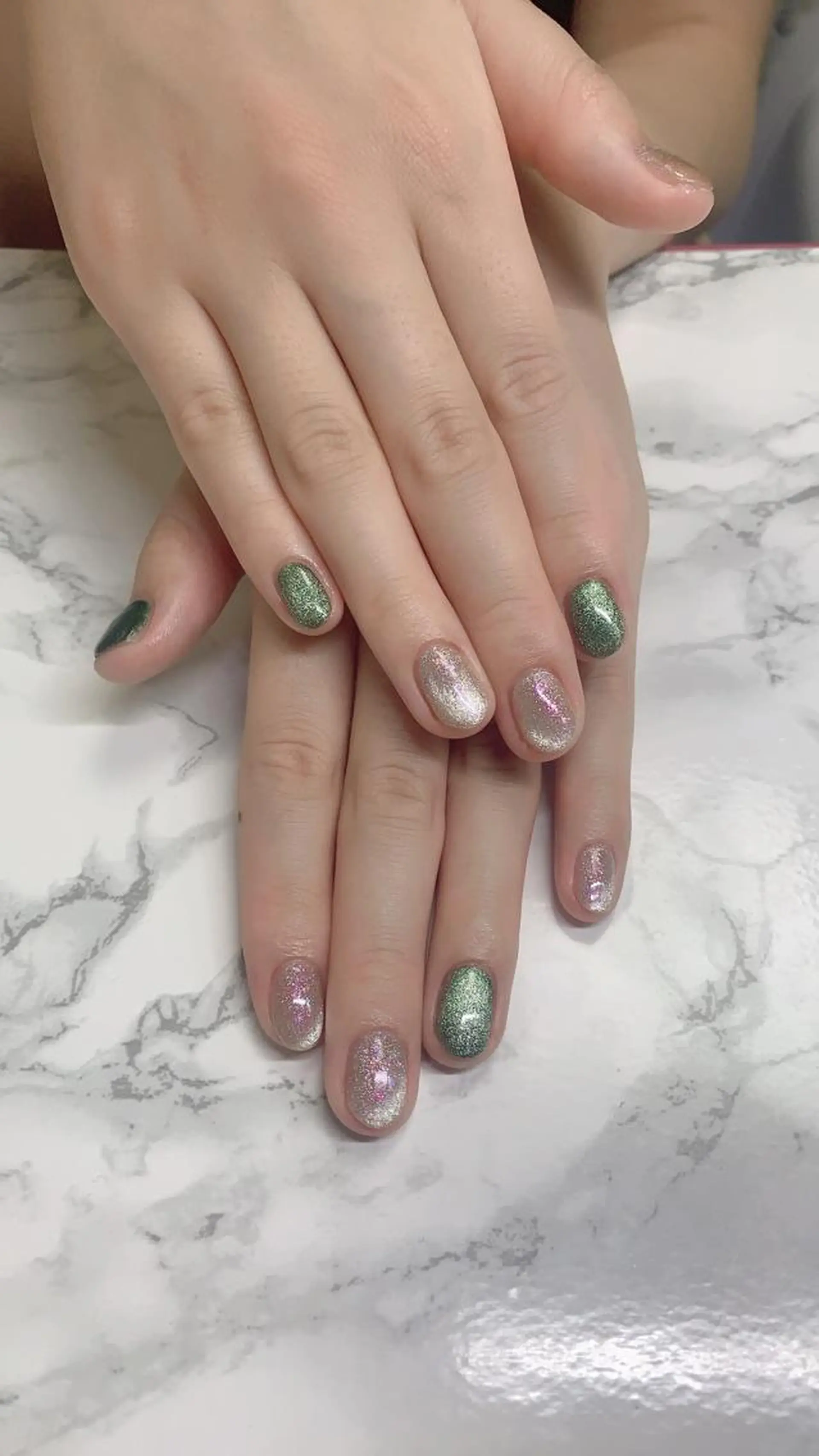 ネイル はな💎ネイル ワンホン、長さ出しのネイルデザイン