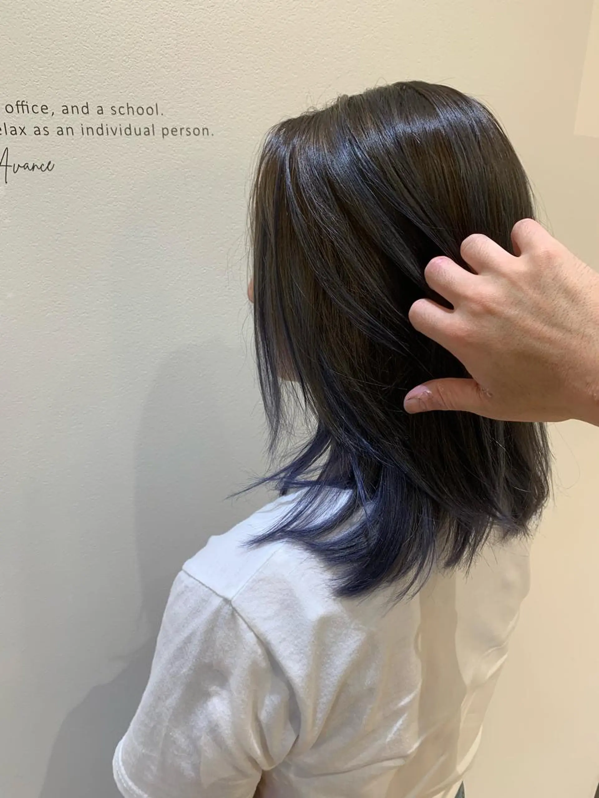 ミディアム カラー バレイヤージュ ブルーカラー レイヤーカット カット ヘアカラー トリートメント Roid 代表✨HIROのヘアスタイル