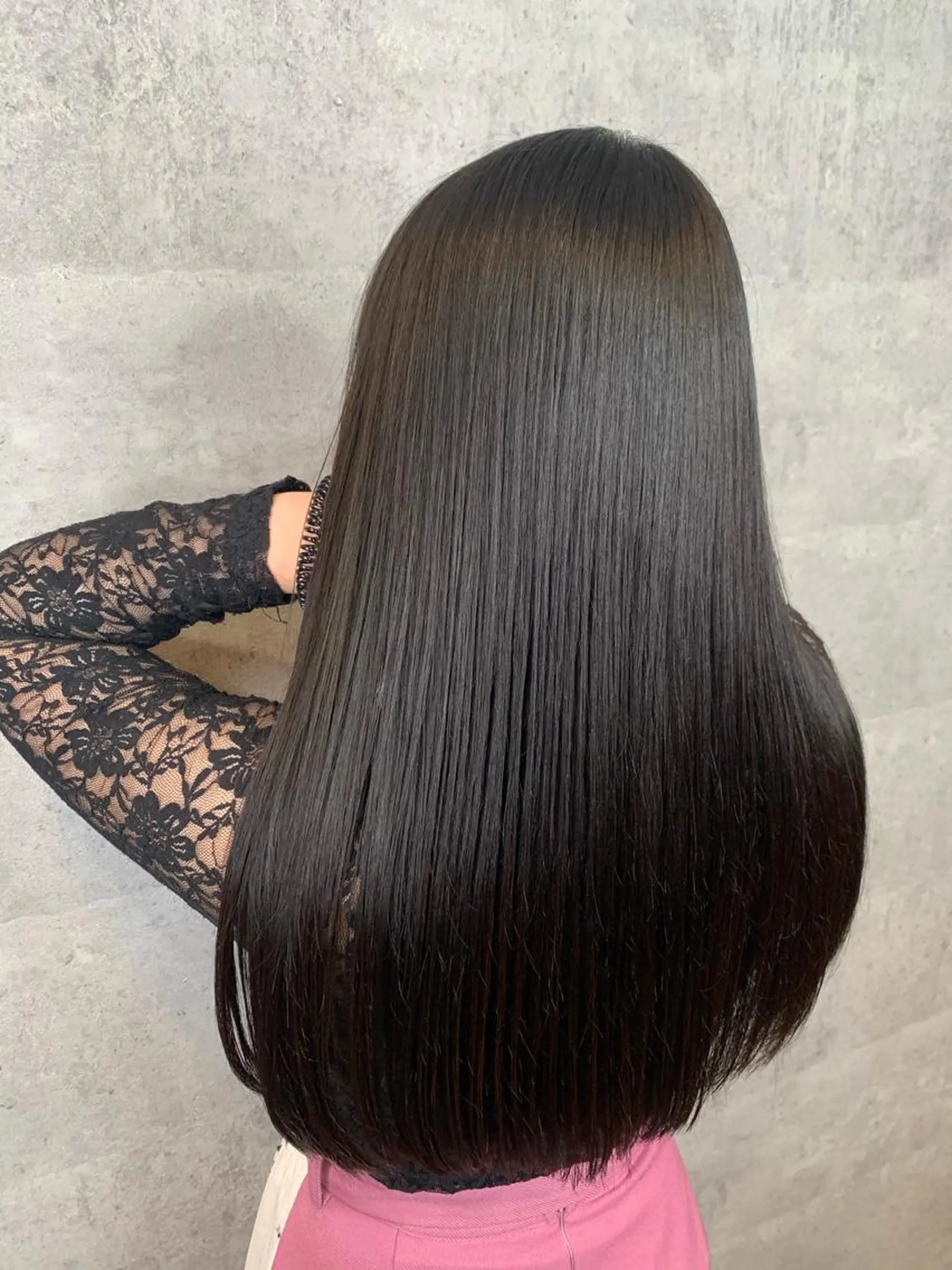 ロング 縮毛矯正 トリートメント mimiiy梅田 中崎町ハイトーンのヘアスタイル