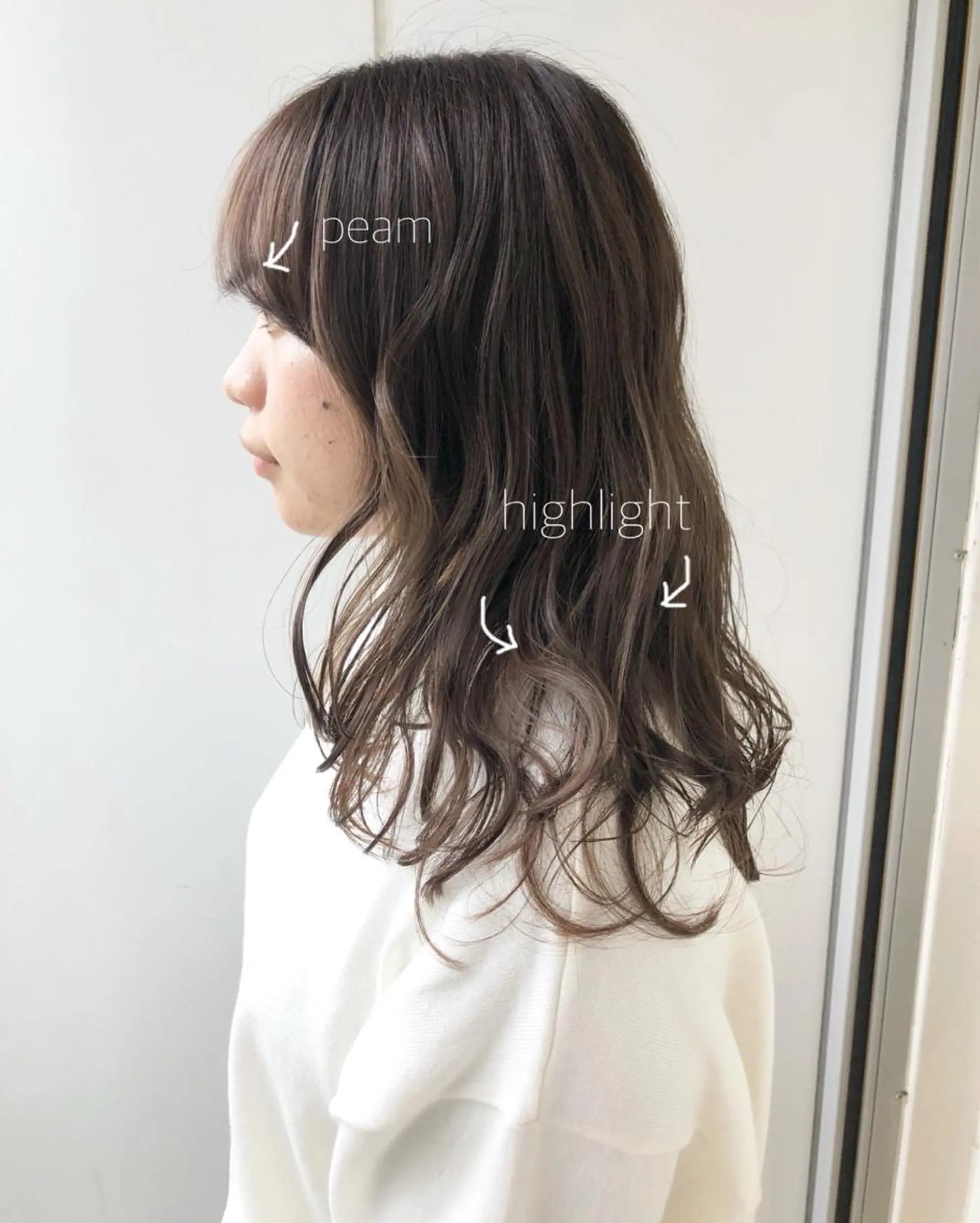 セミロング カラー ヘアアレンジ 榎園 由美のヘアスタイル