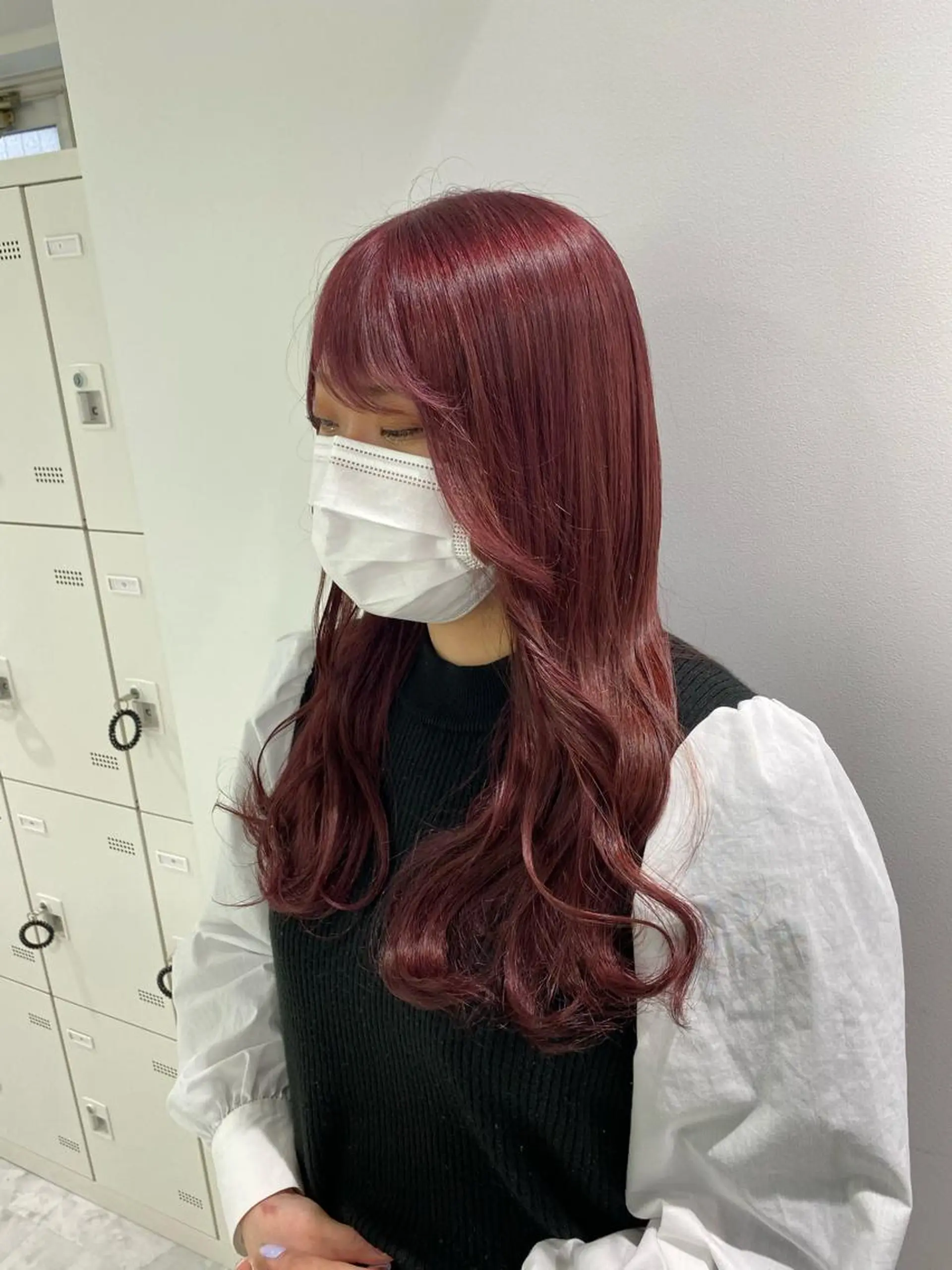 セミロング カラー パーマ ヘアアレンジ ネイル マツエク・マツパ 韓国風ベージュ🤎 赤みなし🌿横浜🤎のヘアスタイル