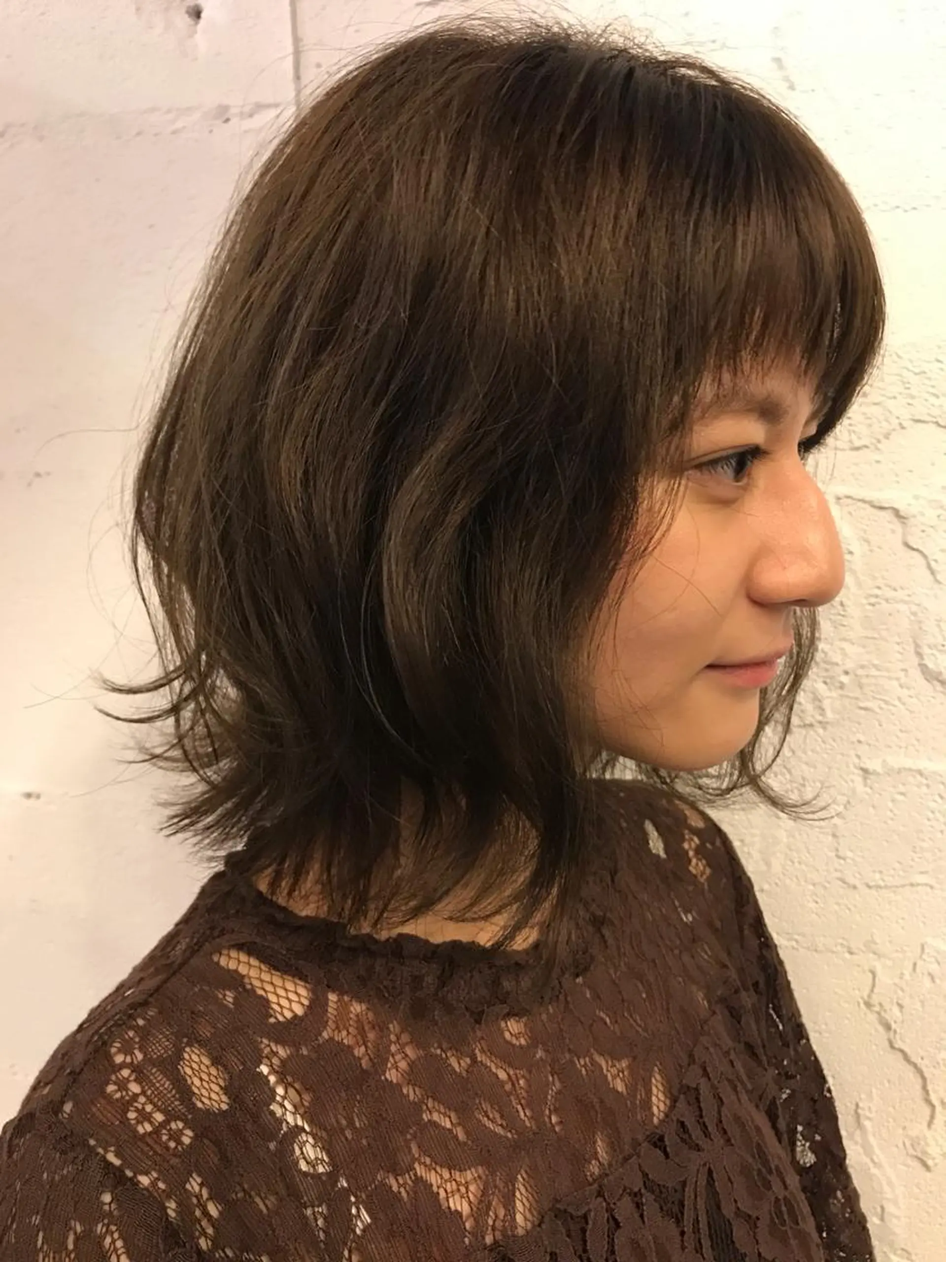 ミディアム カラー グレージュ イルミナカラー 骨格診断🍃ショート /ショートボブ✨岡元のヘアスタイル