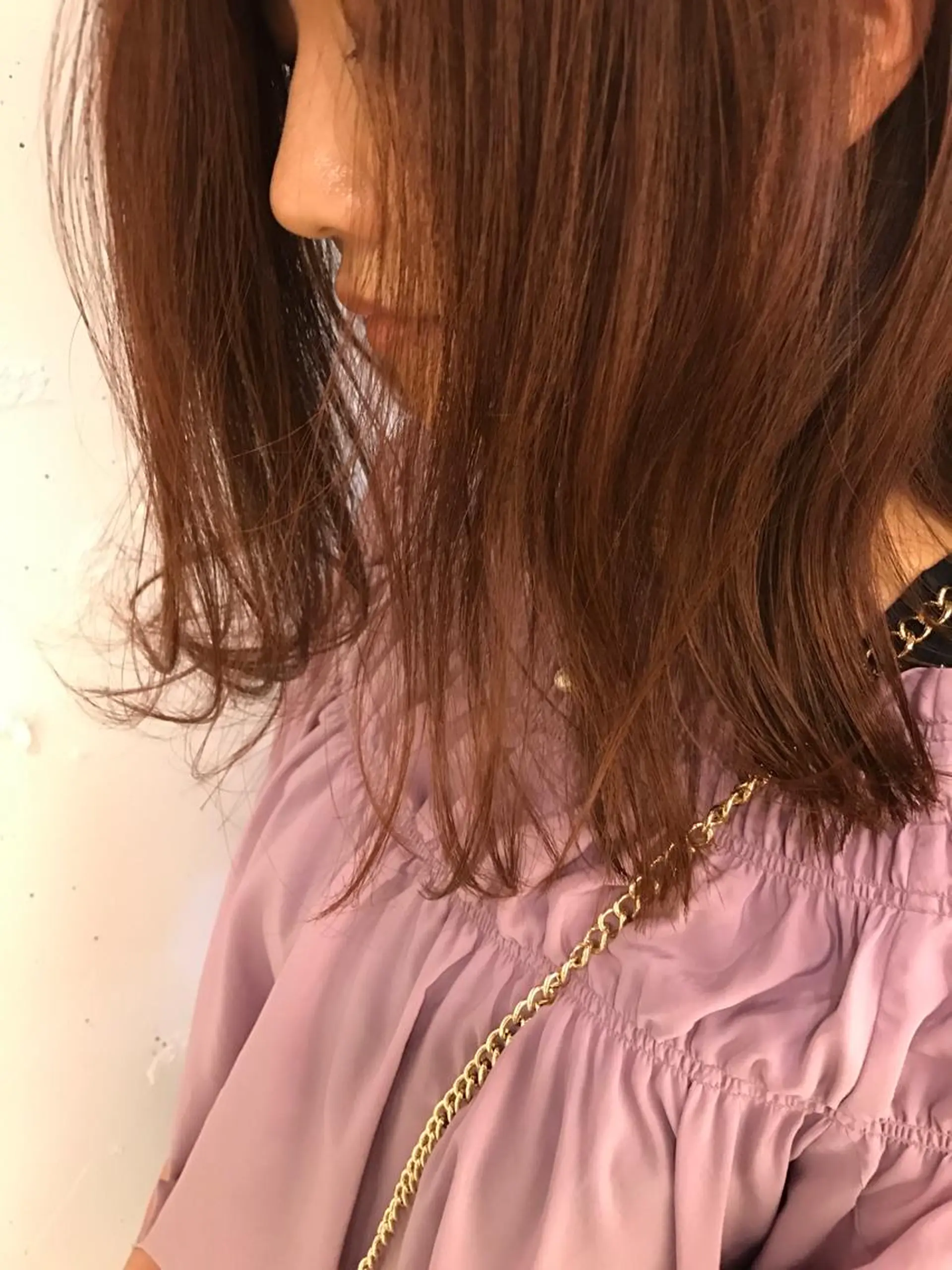 ミディアム カラー ヘアアレンジ 切りっぱなしボブ ボブ 【体験】韓国 メイク&ヘア天神のヘアスタイル