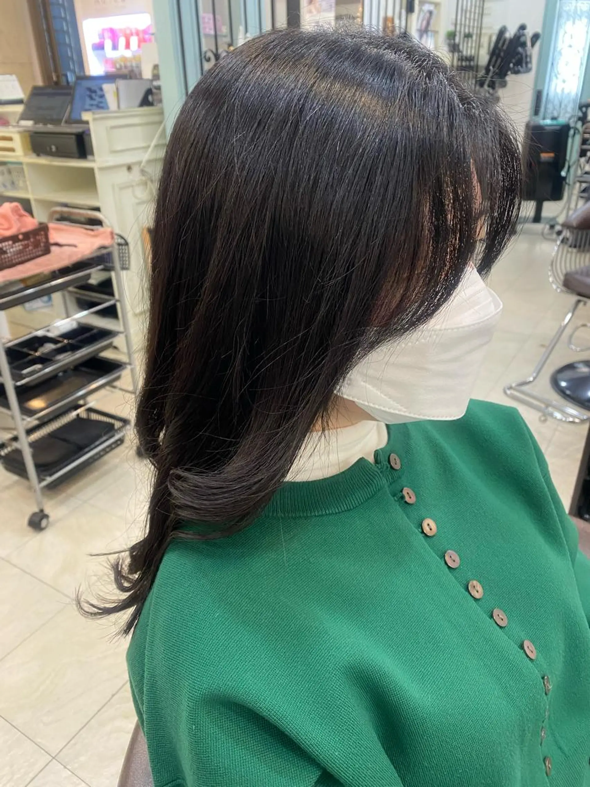 セミロング カラー パーマ ヘアアレンジ 韓国風ヘア kame|レイヤー / 似合わせ顔周りのヘアスタイル