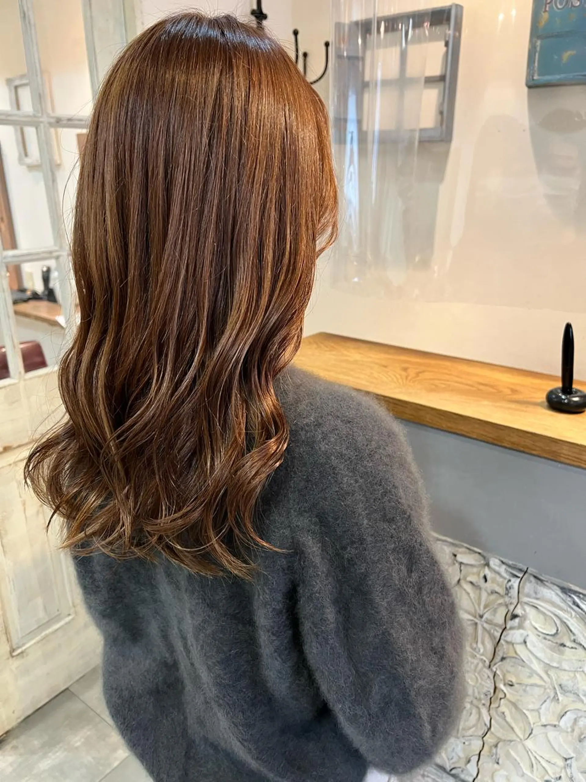 ロング カラー ブラウンカラー オレンジ オレンジブラウン カット ヘアカラー トリートメント Topstylist HARUのヘアスタイル