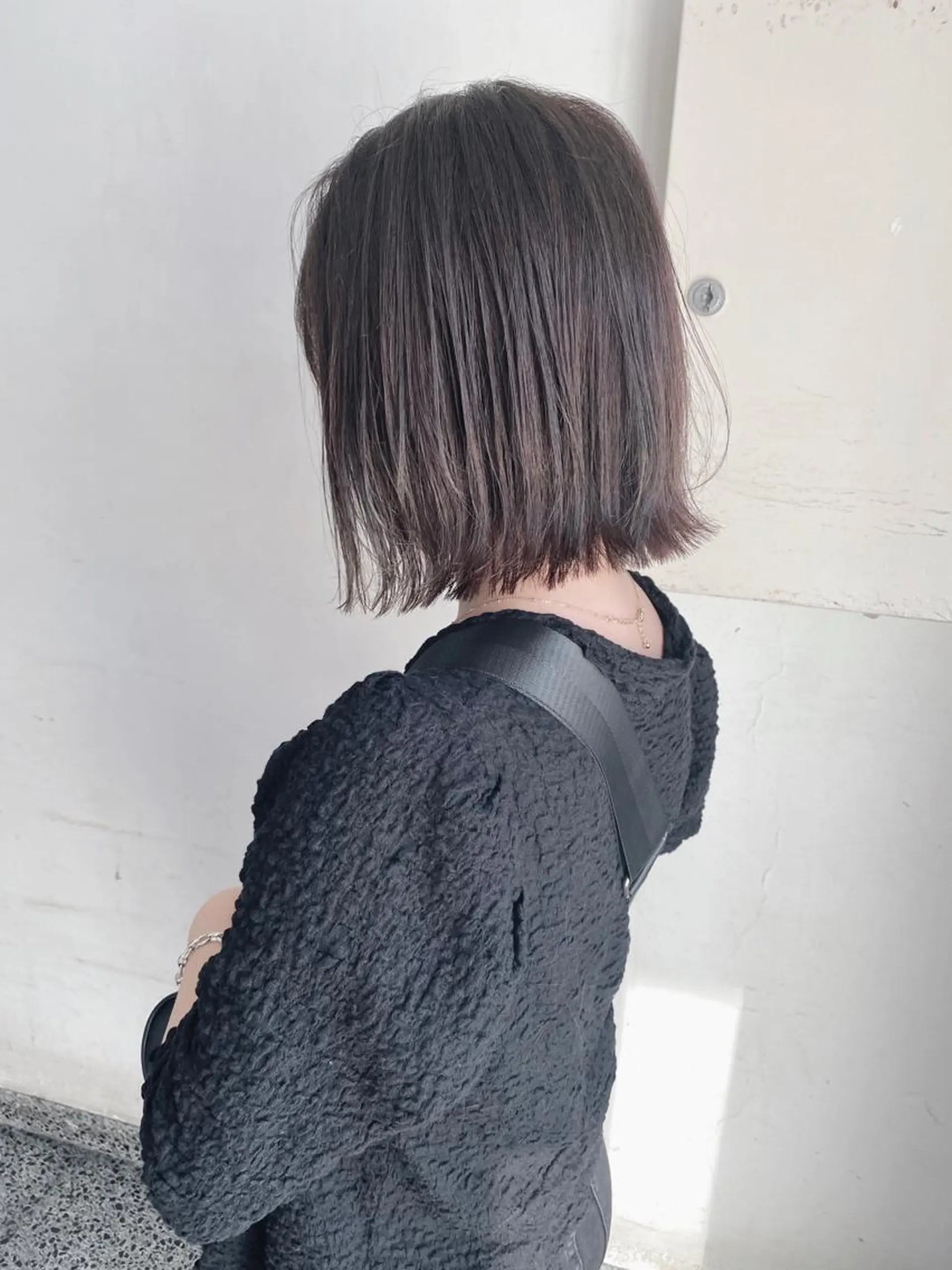 ショート カラー 切りっぱなしボブ ボブレイヤー ブリーチ グレージュ ブリーチなしカラー レイヤーカット✂️ 横浜No1♡下鳥翔子のヘアスタイル