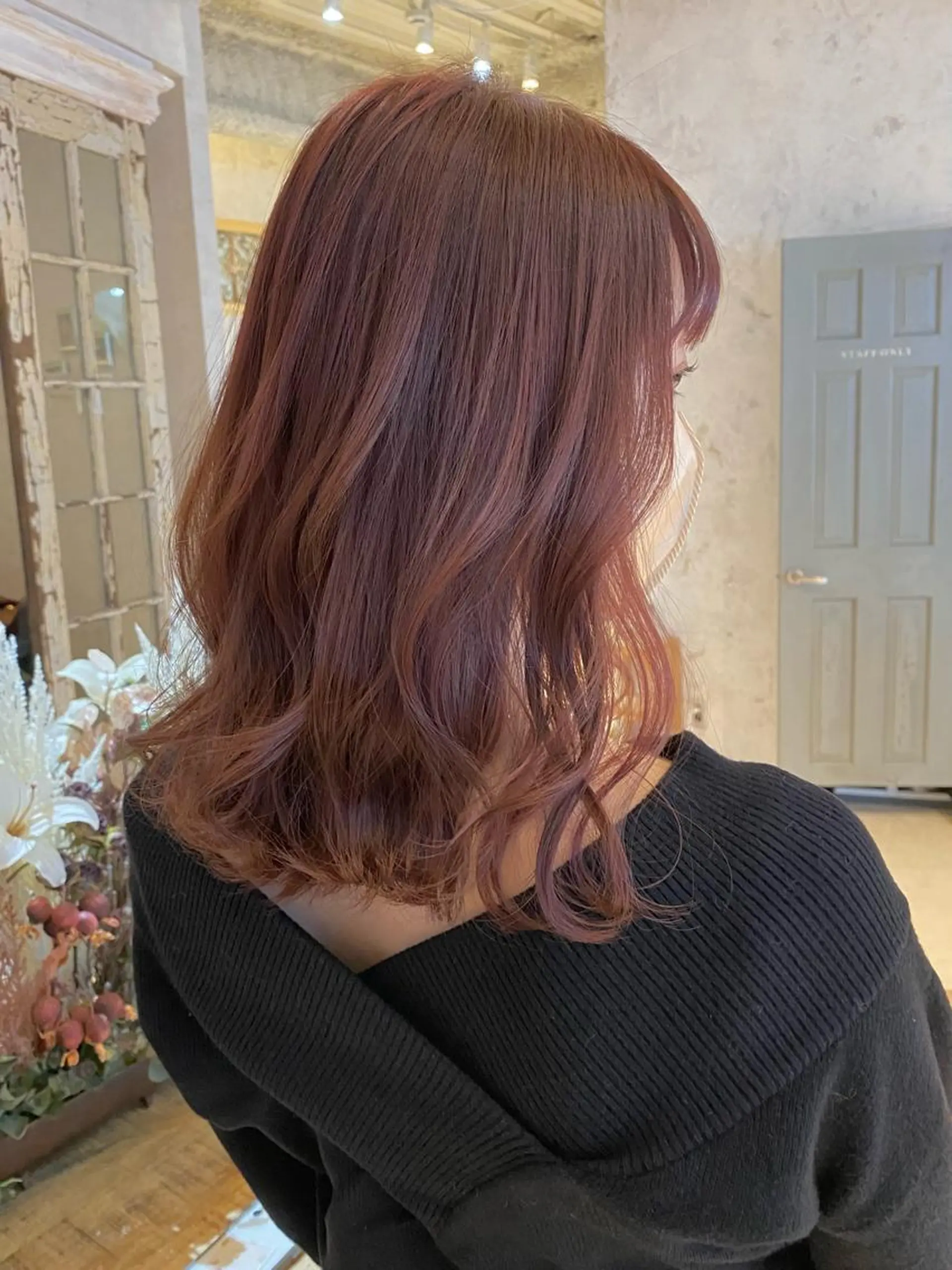 カラー ベージュカラー ピンクカラー ピンクベージュ 艶カラー/ボブ /似合わせ/田口愛那のヘアスタイル