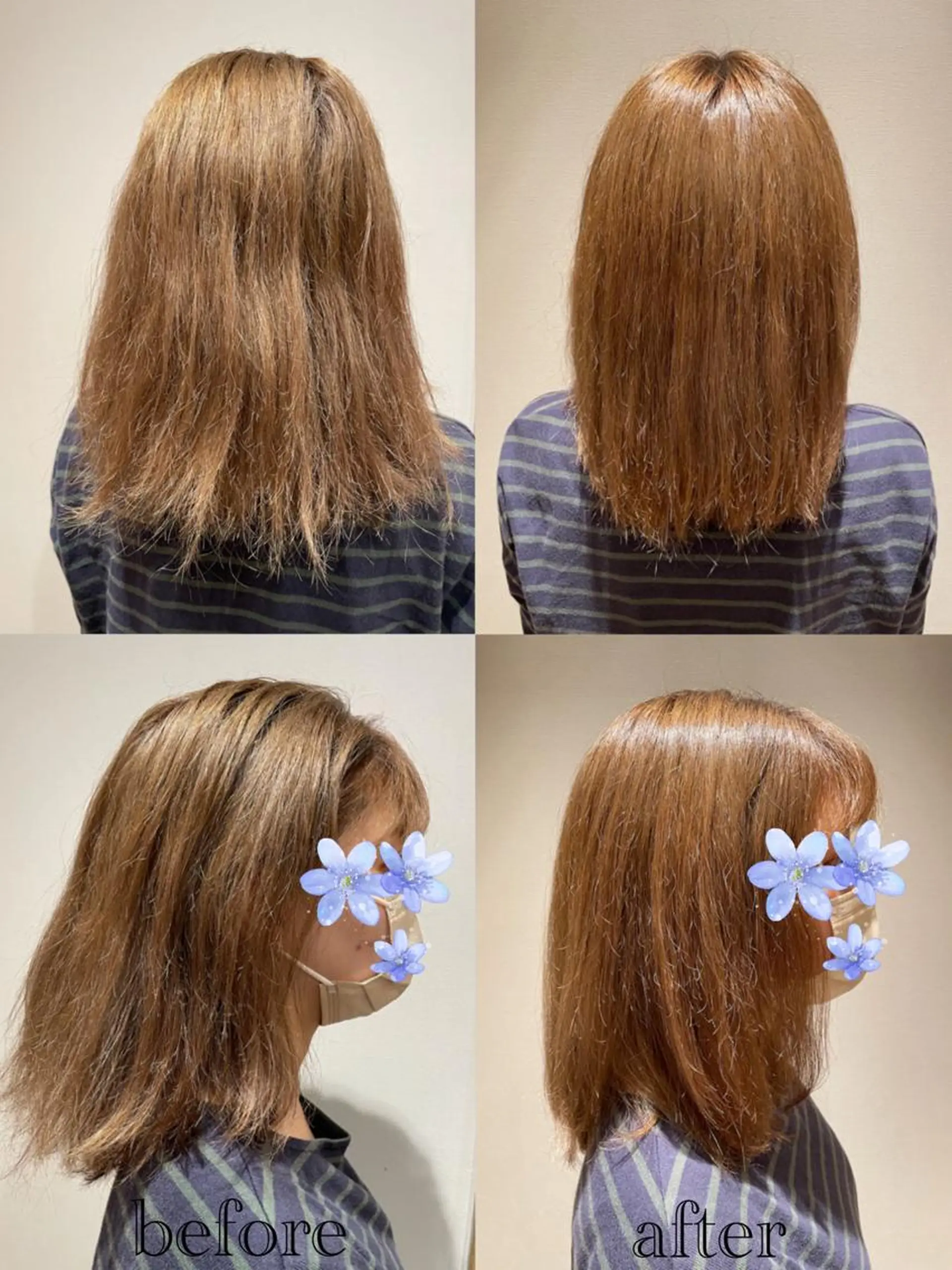 ミディアム トリートメント 韓国風ﾊﾟｰﾏ❁﻿ fu-ka❁艶ｶﾗｰのヘアスタイル