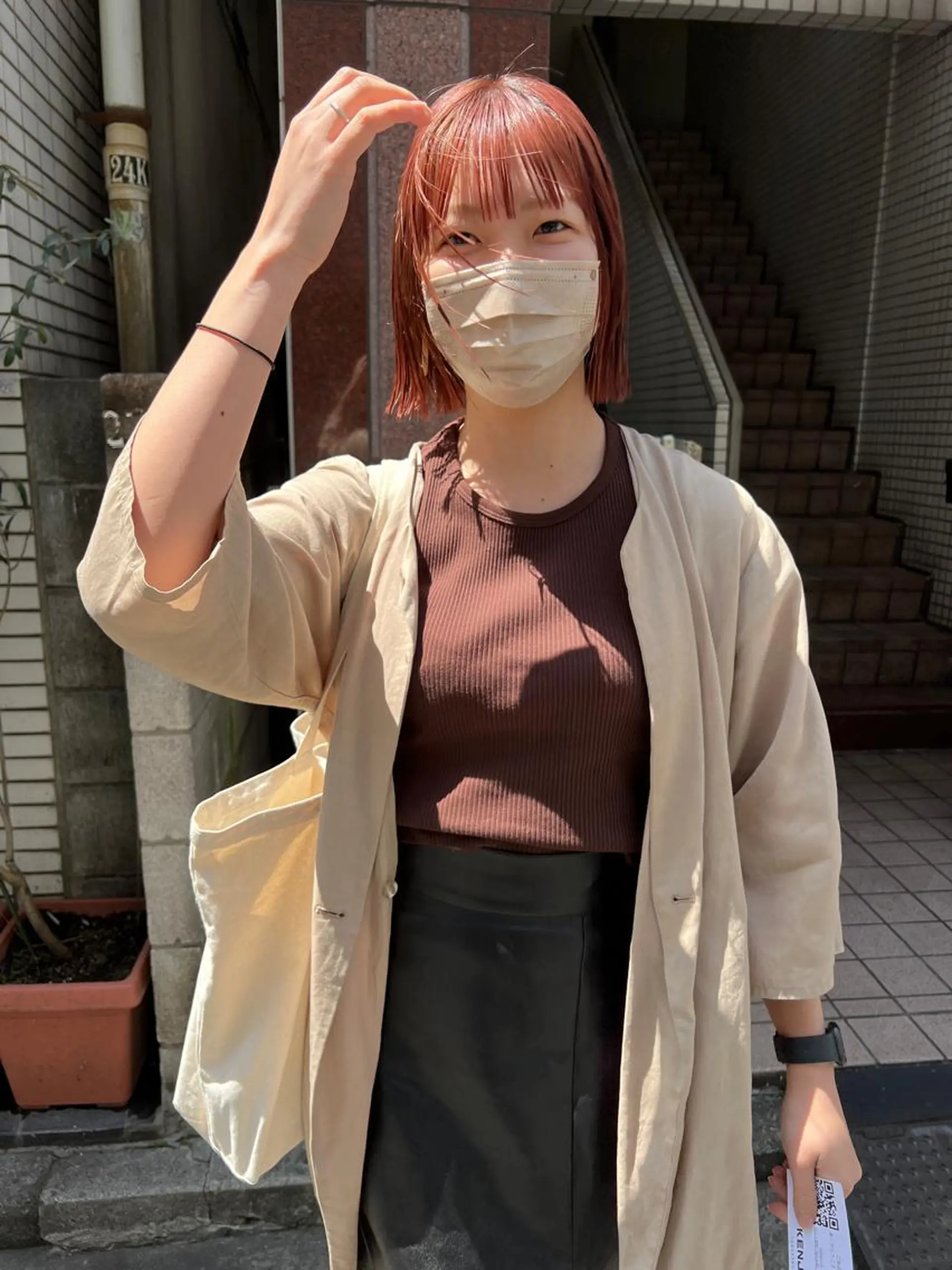 ショート カラー ヘアアレンジ ベージュカラー オレンジ ピンクカラー 🌿ショート🌿 パーマ🌿淳平のヘアスタイル