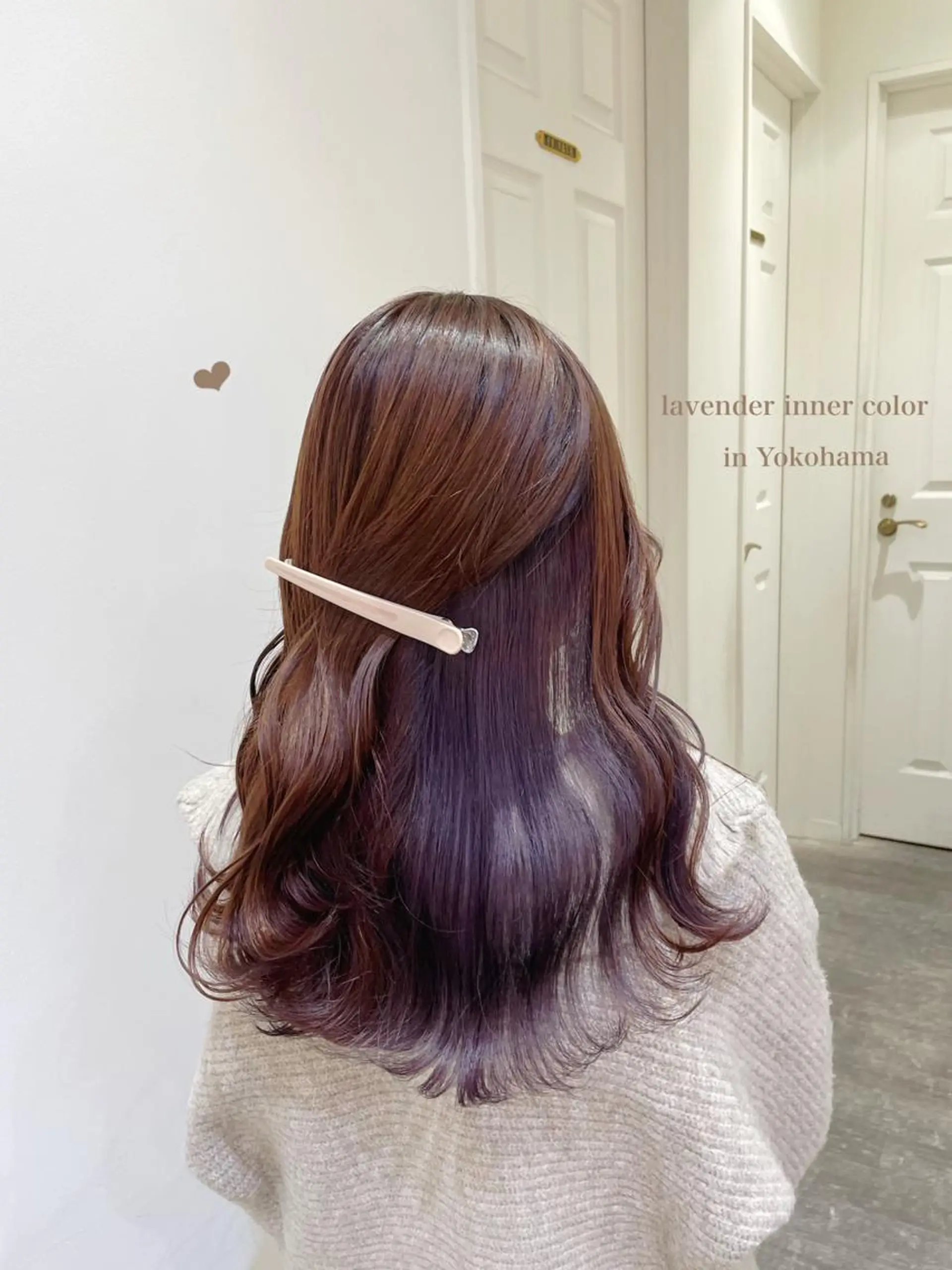 セミロング カラー ブラウンカラー 透明感カラー インナーカラー ラベンダーカラー エクステ/ハイトーン 🐏☁️miminaのヘアスタイル