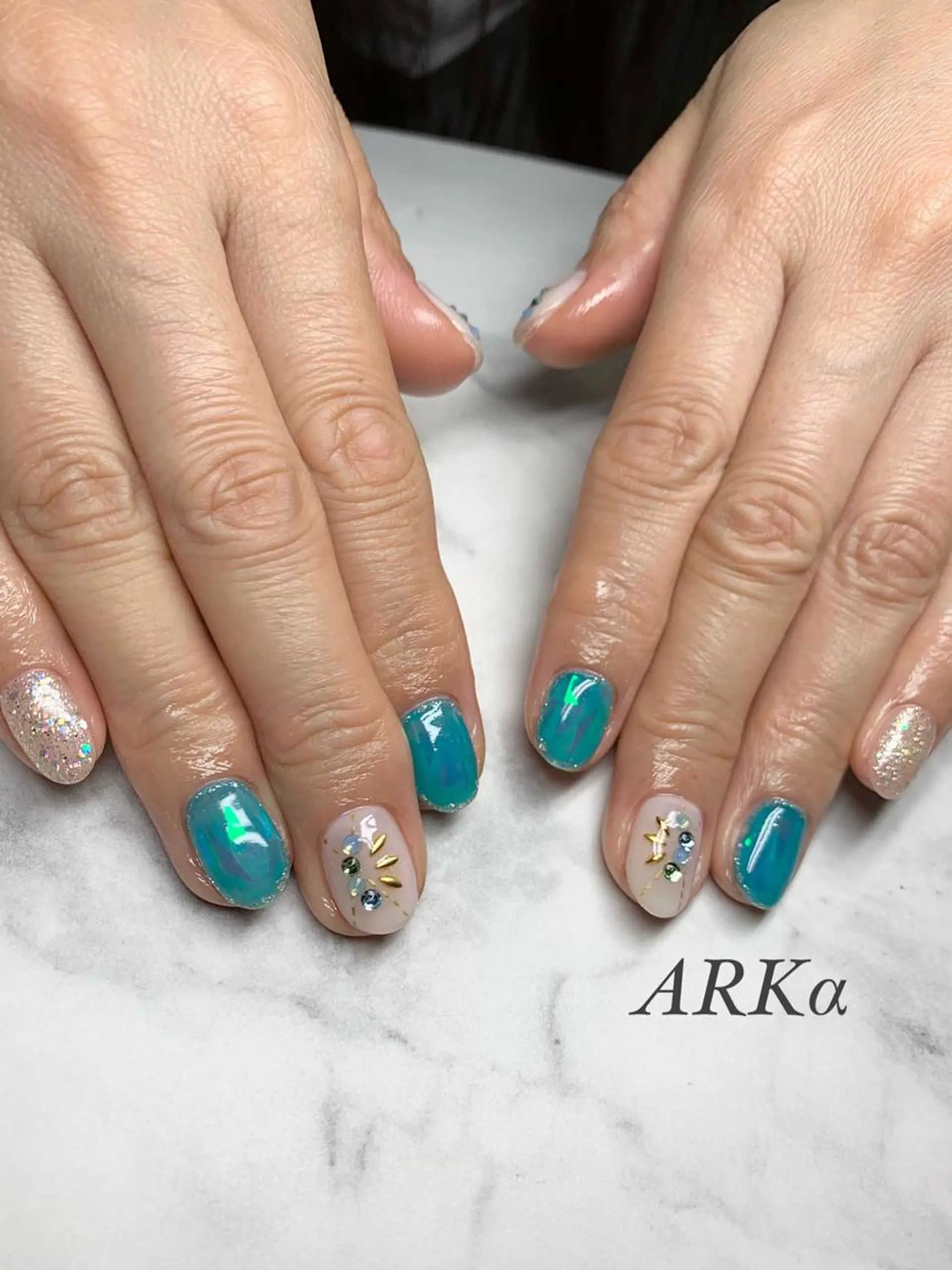 ショート ネイル ハンドネイル Nailsalon ARKαのネイルデザイン
