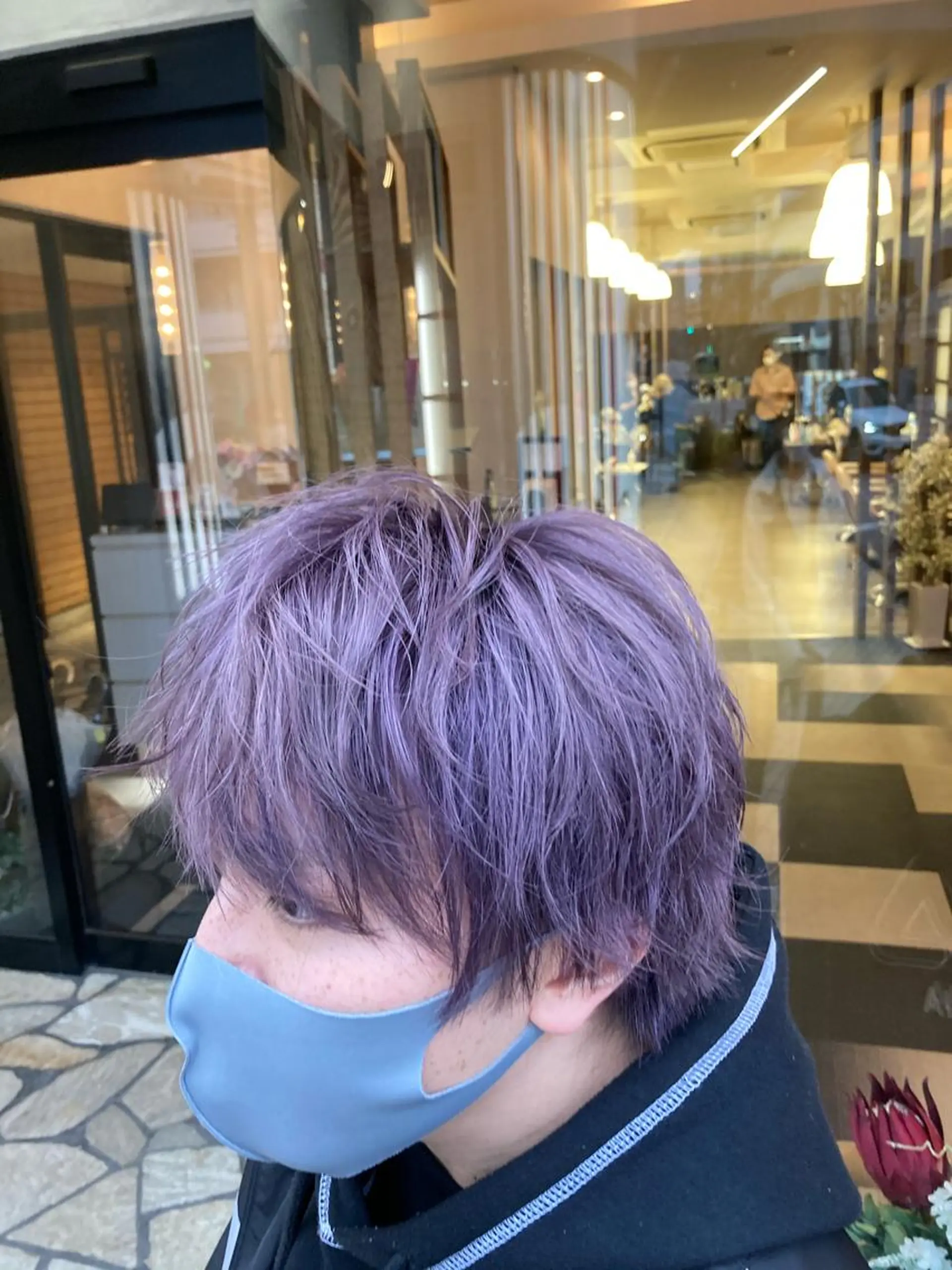 ミディアム カラー メンズ パープルカラー カット トリートメント 🌟東銀座マンツーマ ン🌟タカナシのヘアスタイル