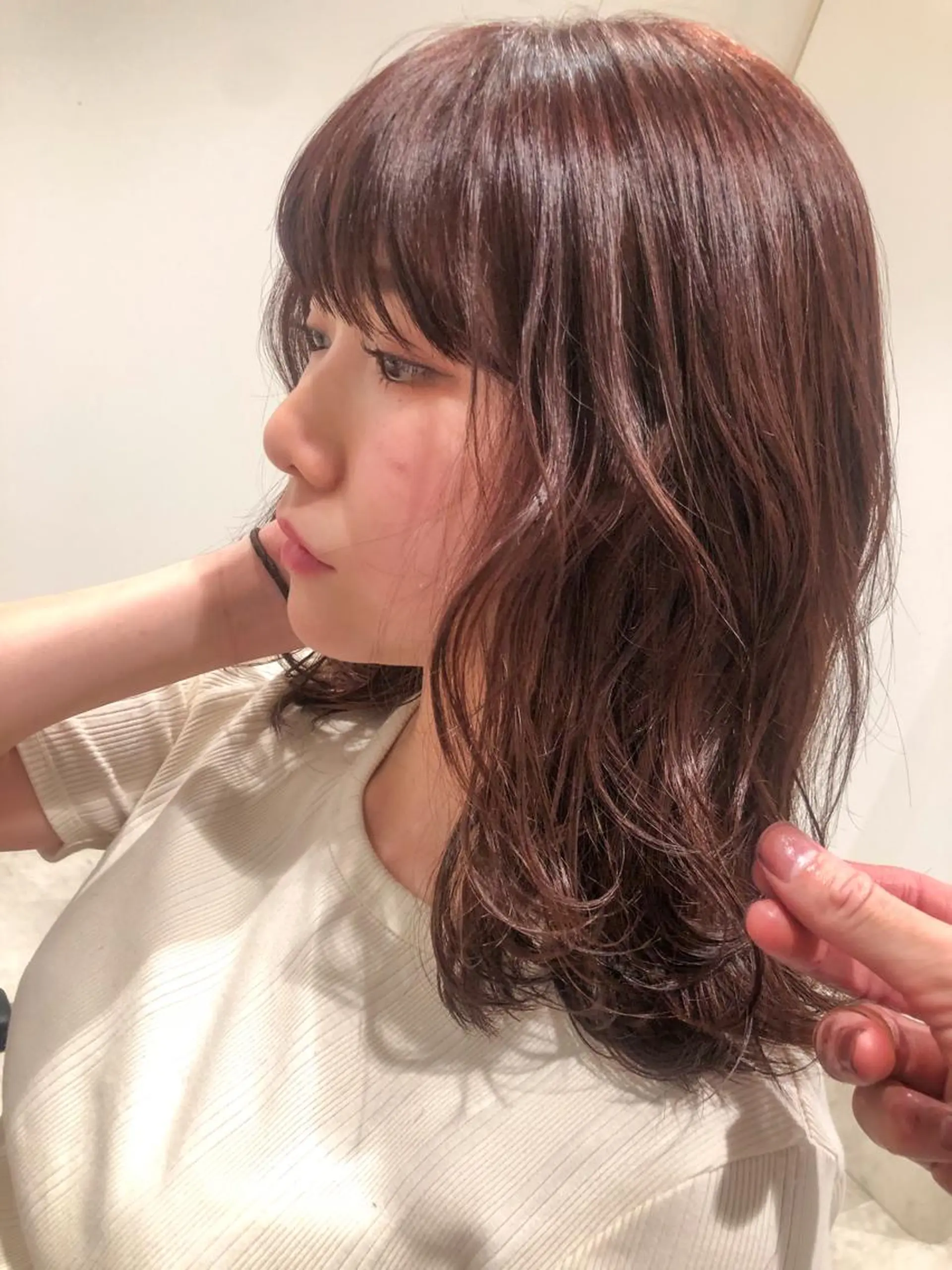 セミロング カラー カシス ラベンダーカラー カット ヘアカラー トリートメント センスをお届けします 大谷将生infpのヘアスタイル