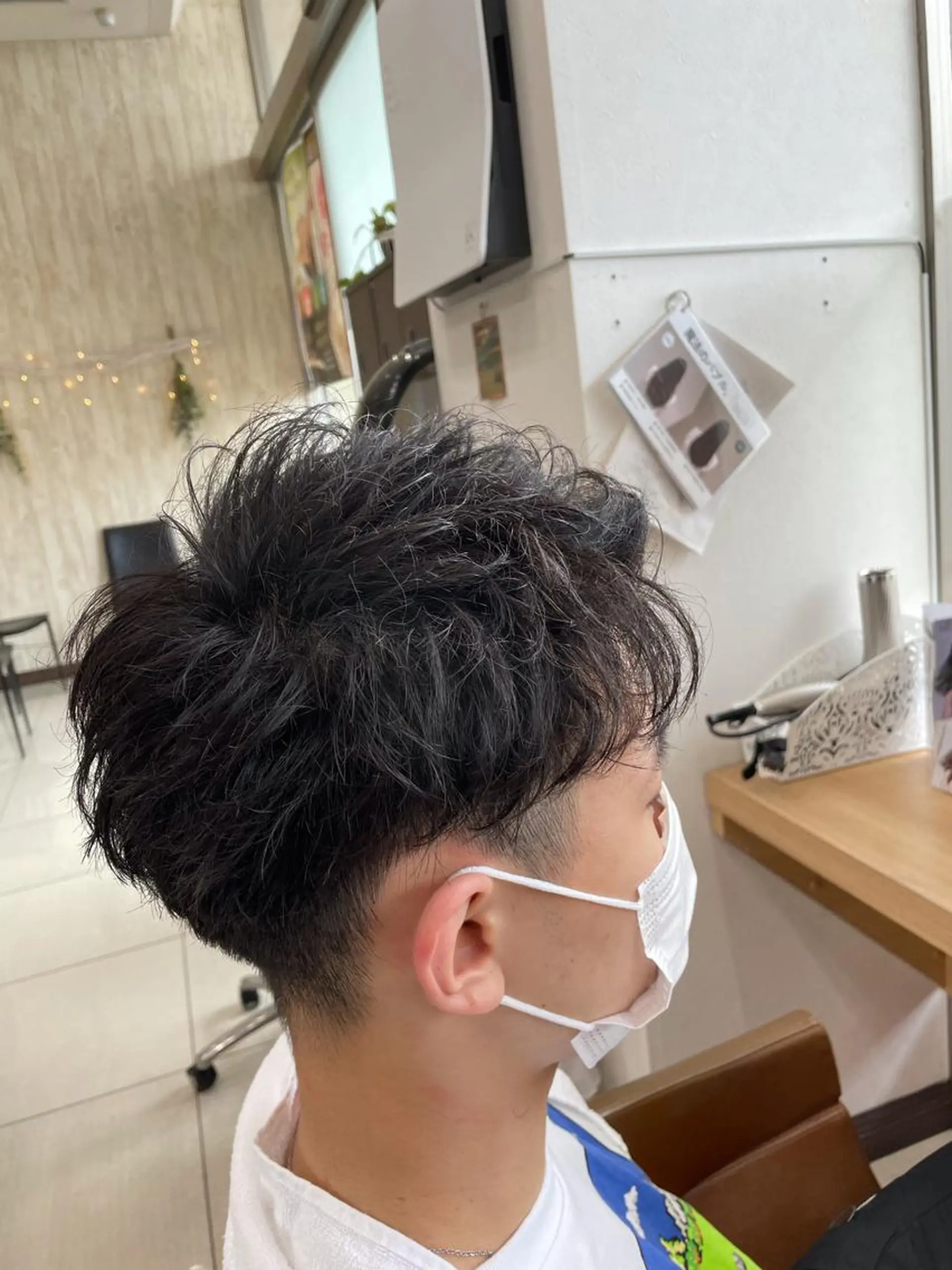 メンズ アップバング 💫カットパーマ💫 伊原虎太郎のヘアスタイル