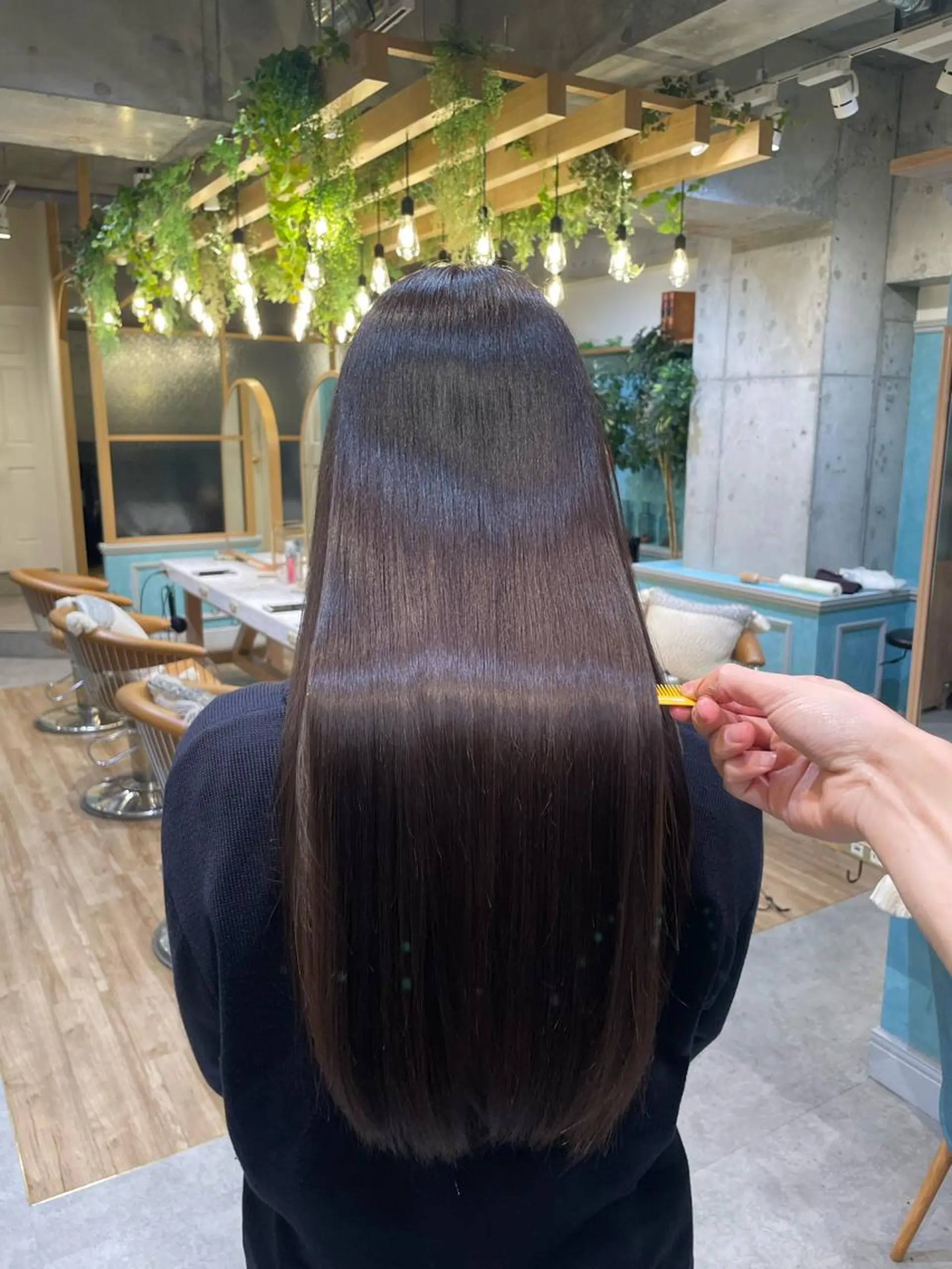 ロング カット 縮毛矯正 トリートメント 縮毛矯正 髪質改善 韓国風レイヤー 吉田のヘアスタイル