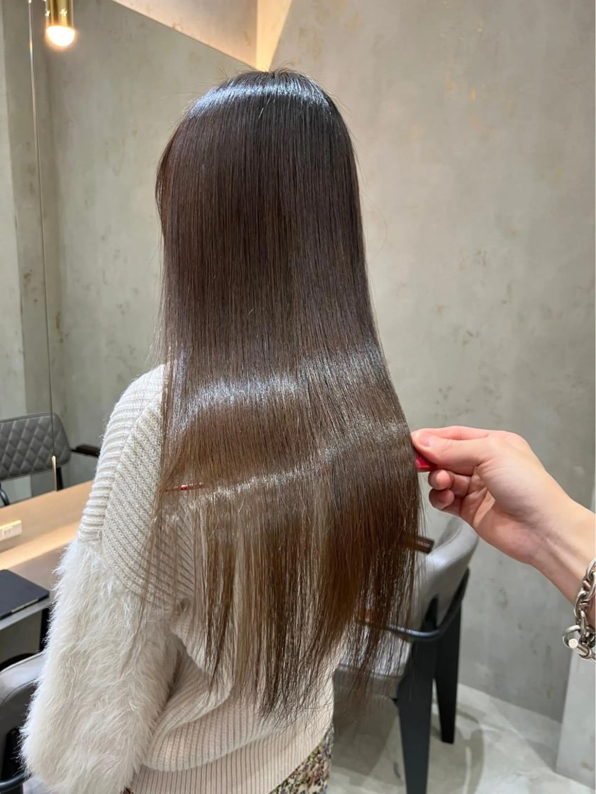 ロング 小顔カット トリートメント カット ヘアカラー 縮毛矯正 トリートメント ヘアセット 縮毛矯正×艶髪カラー 髪質改善/三ツ木のヘアスタイル