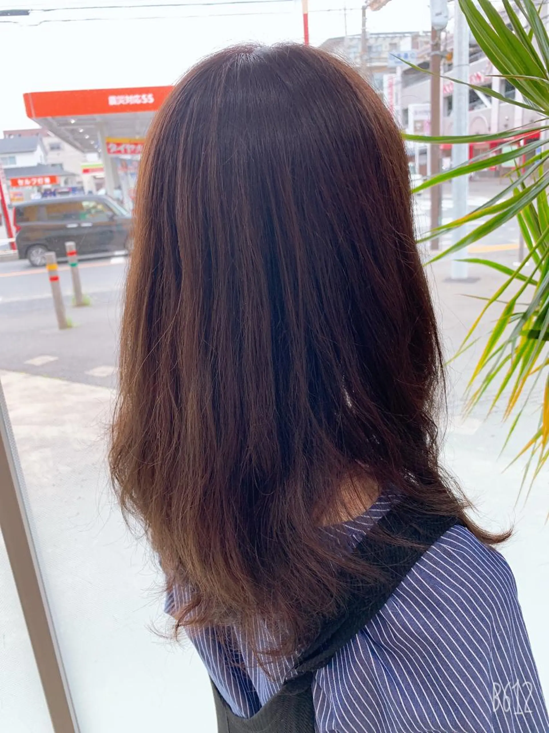 セミロング カラー 白髪ぼかしハイライト 柳川拓哉のヘアスタイル